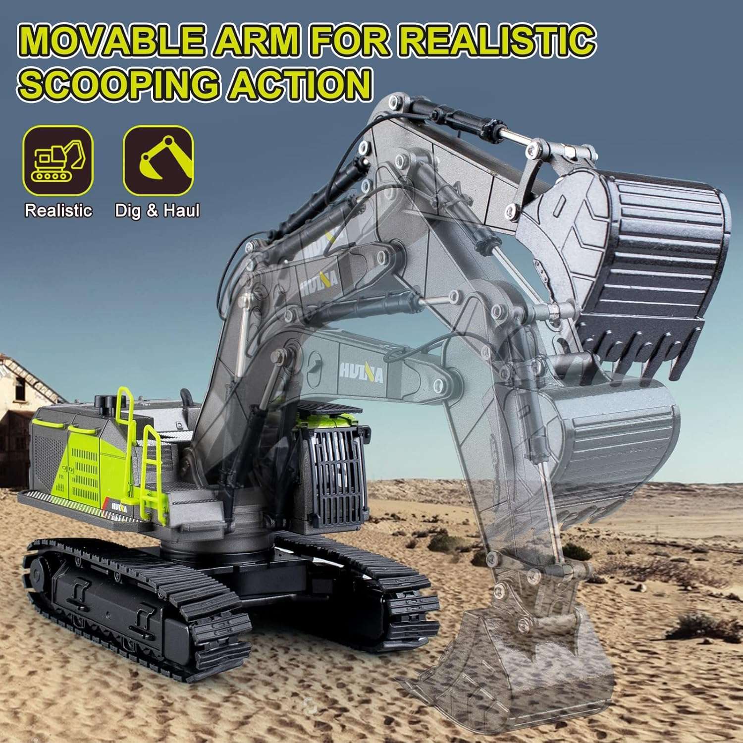 SHOPOFLUX Excavator Construction Friction Toy Vehicle for Kids Excavator2V