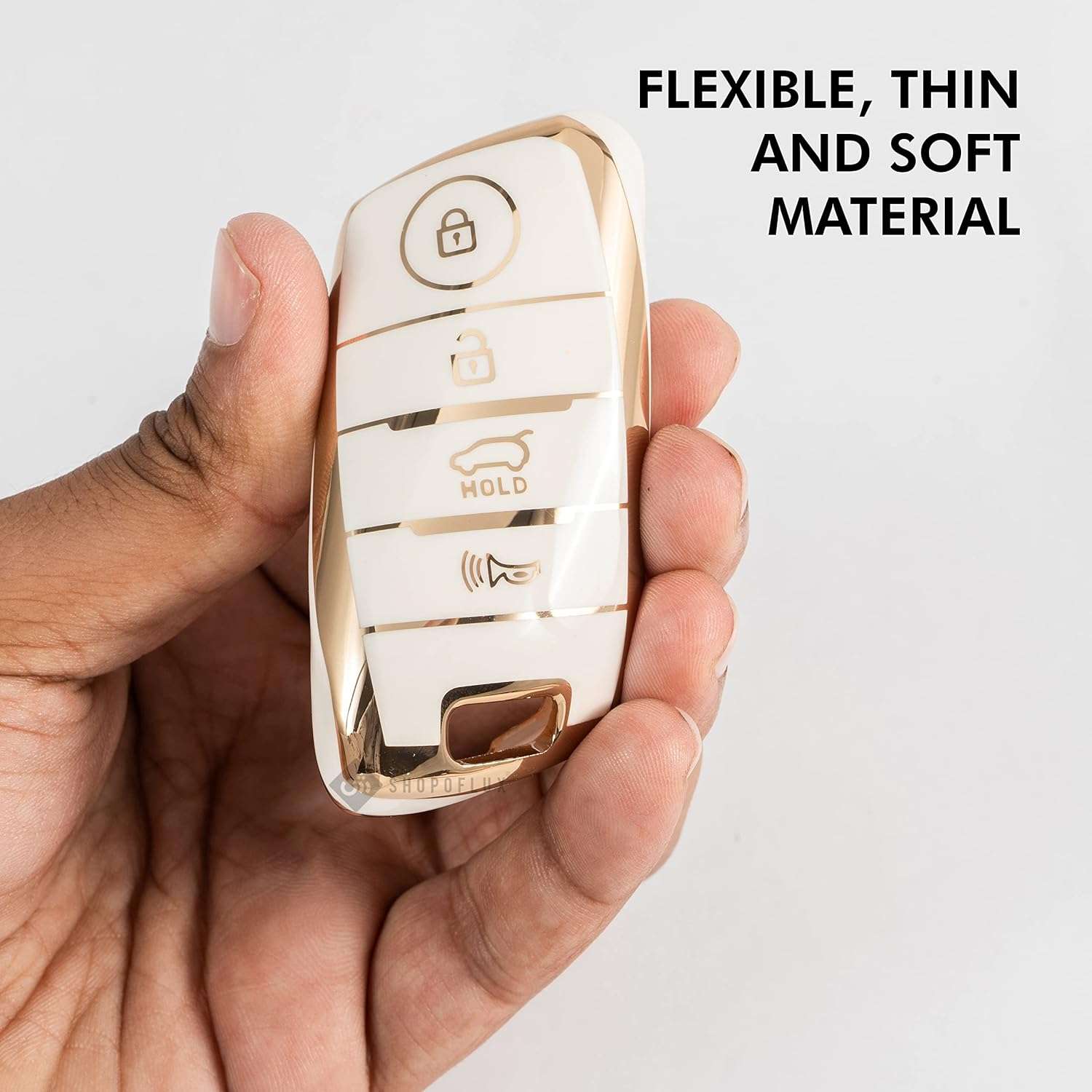 Shopoflux® TPU Key Cover fit for KIA Seltos 4 Button Smart Key