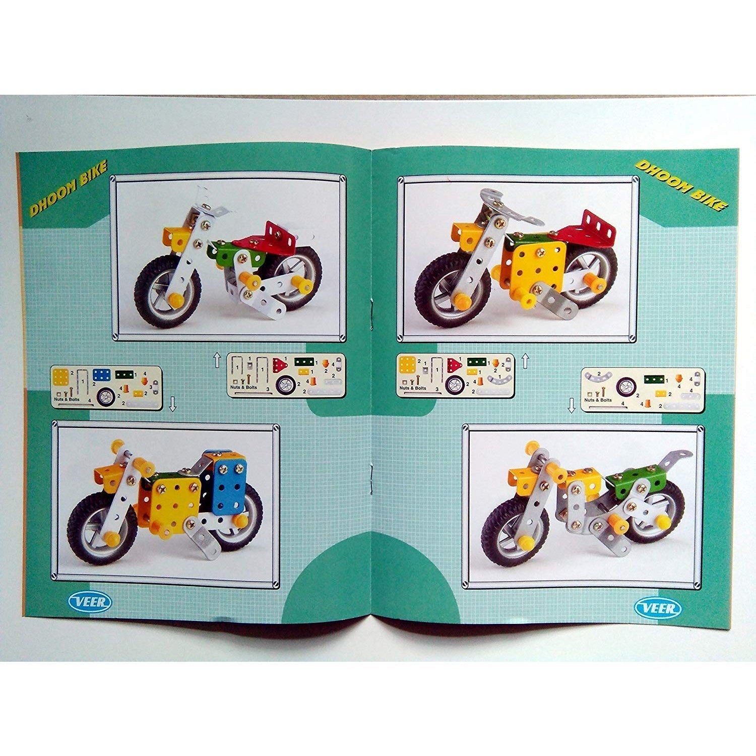 Shopoflux™ Little Engineer Mechanical Kit Dhoom Bike for Juniors 16 Models | 86+ Piece