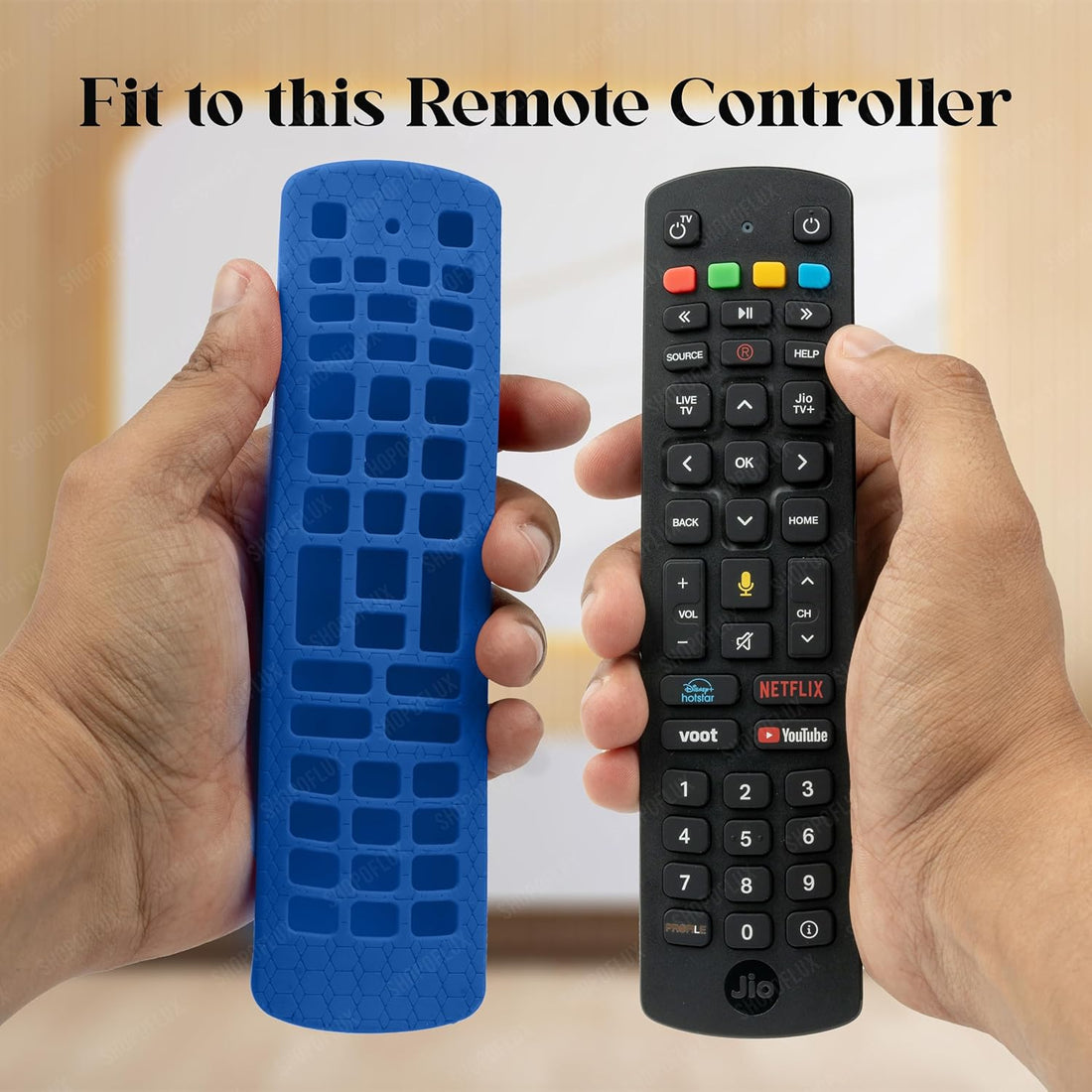 SHOPOFLUX Silicone Remote Cover Compatible with Jio TV Remote Anti Slip Case Shockproof Cover (Blue) Shopoflux