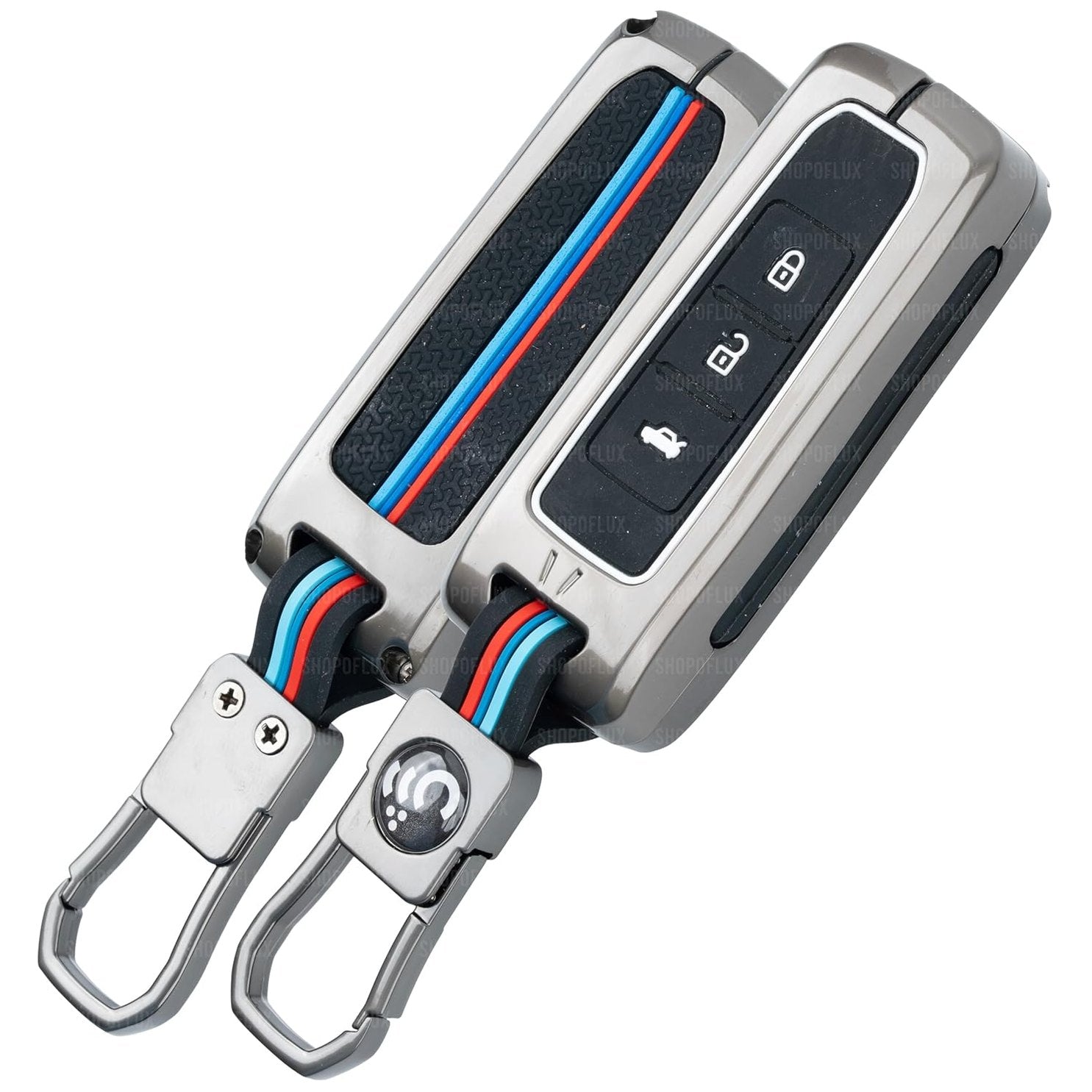 SHOPOFLUX Metal Car Key Cover Compatible for MG Hector 3 Button Smart Key