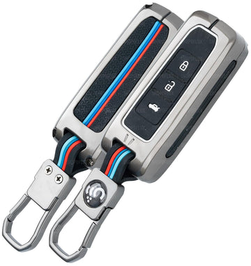 SHOPOFLUX Metal Car Key Cover Compatible for MG Hector 3 Button Smart Key