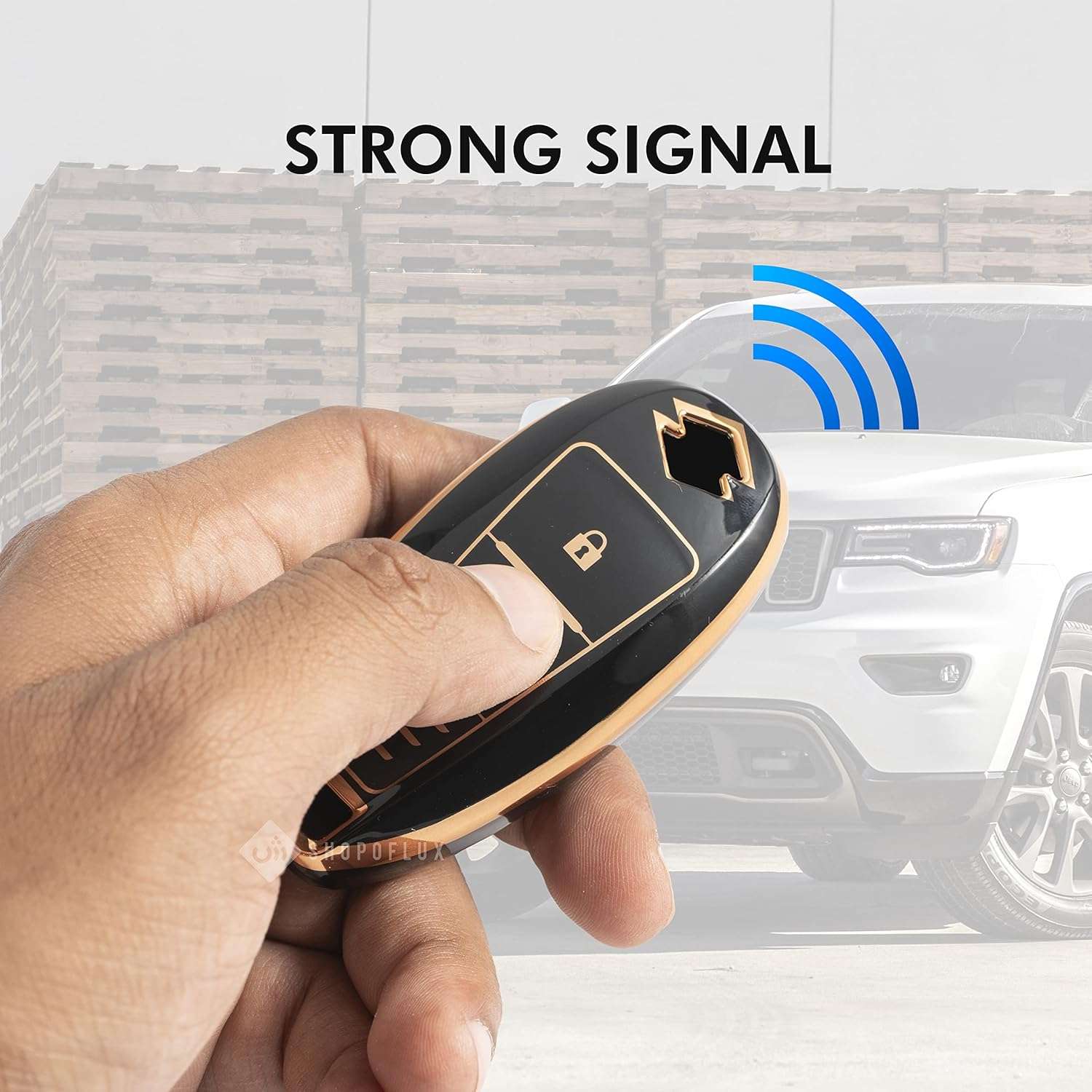 Shopoflux® TPU Key Cover Compatible with toyota and suzuki Baleno | Breeza | S Cross | Ciaz | Swift 2 Button Smart Key
