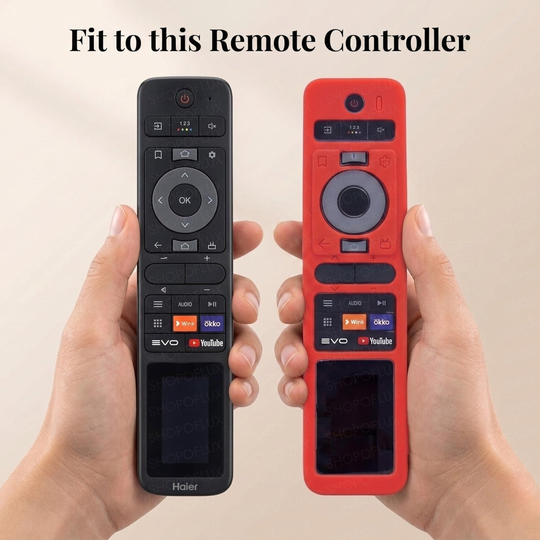 SHOPOFLUX Silicone TV Remote Cover Compatible with Haier TV Protective Case with Lanyard [Remote Not Included] (Red) Shopoflux