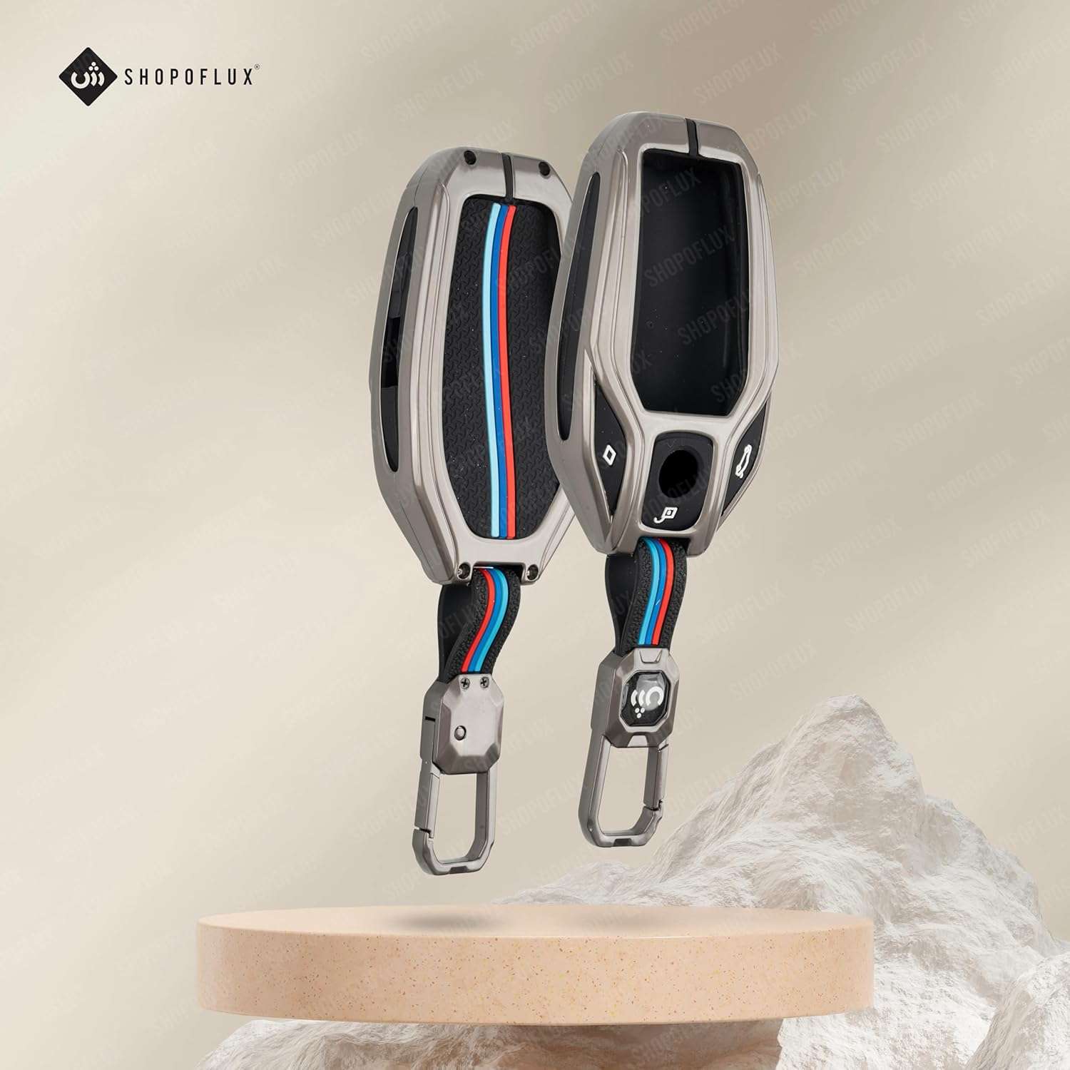SHOPOFLUX Metal Key Cover Compatible for BMW X Series Screen Touch Smart Key