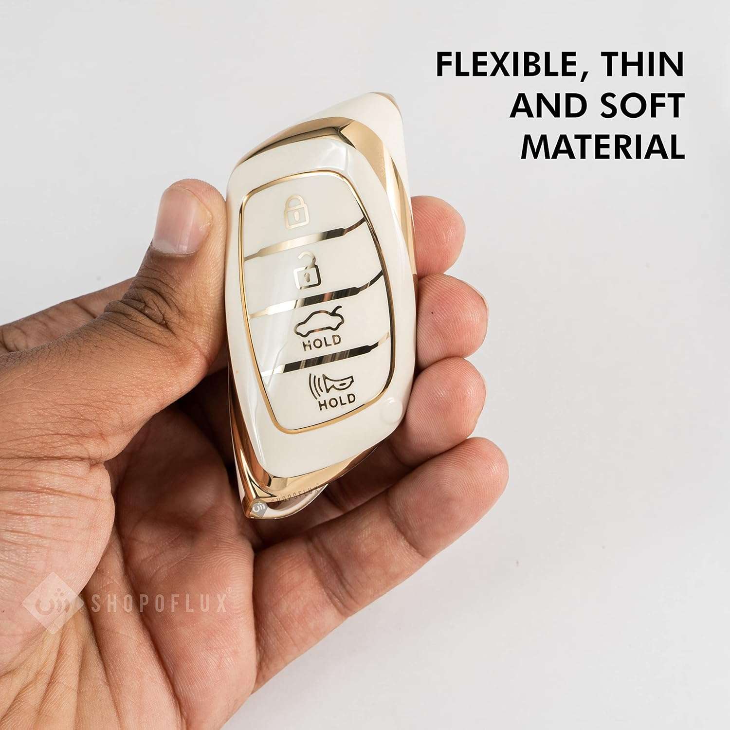 Shopoflux® TPU Key Cover for Venue, Elantra, Tucson, i20 N Line 2021, Creta 2020, i20 2020 Model with 4 Button Smart Key