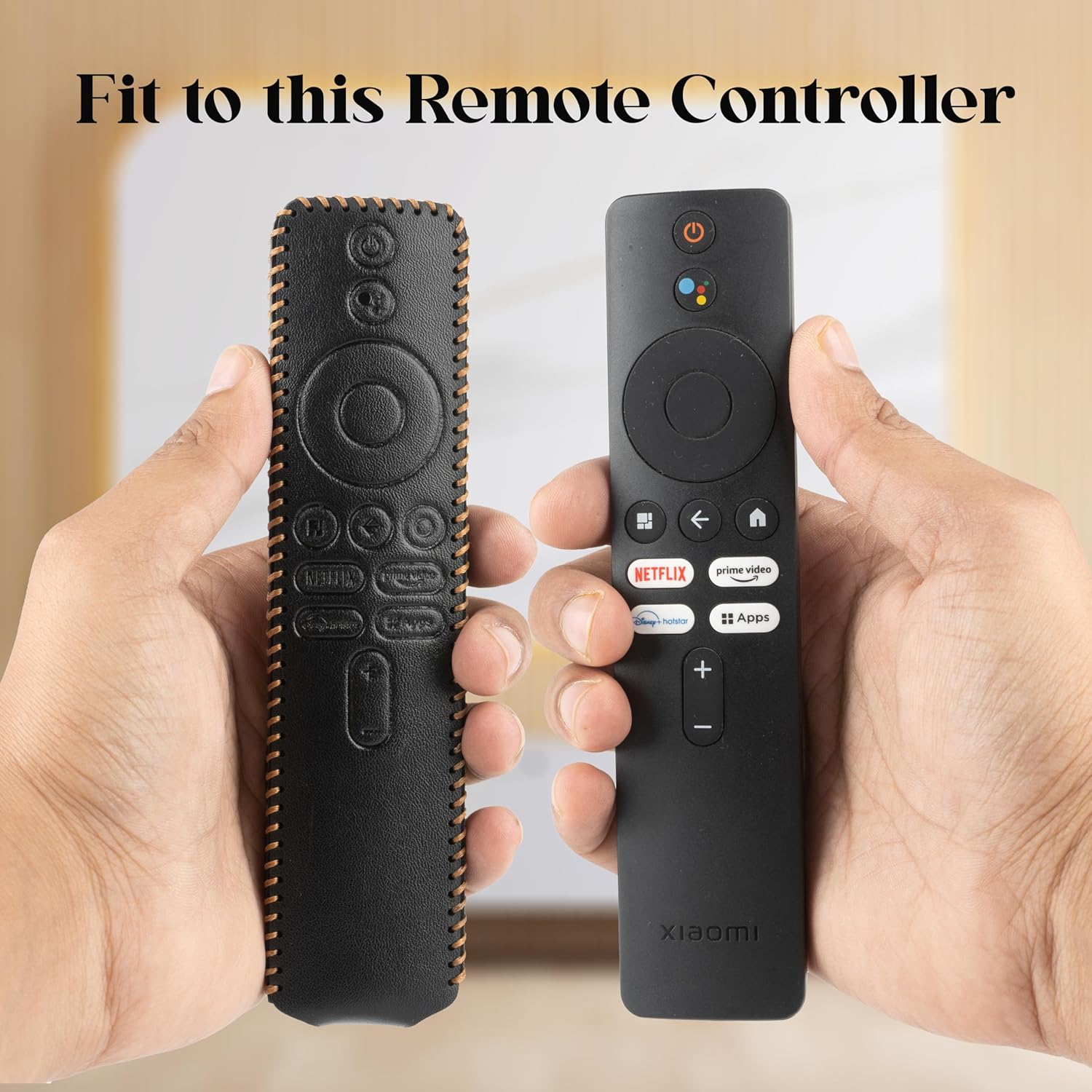 SHOPOFLUX Premium Leather Remote Cover for Xiaomi A Series, X Series, X Pro, 5A, OLED Vision, Redmi 4k Ultra 43 inch TVs Black
