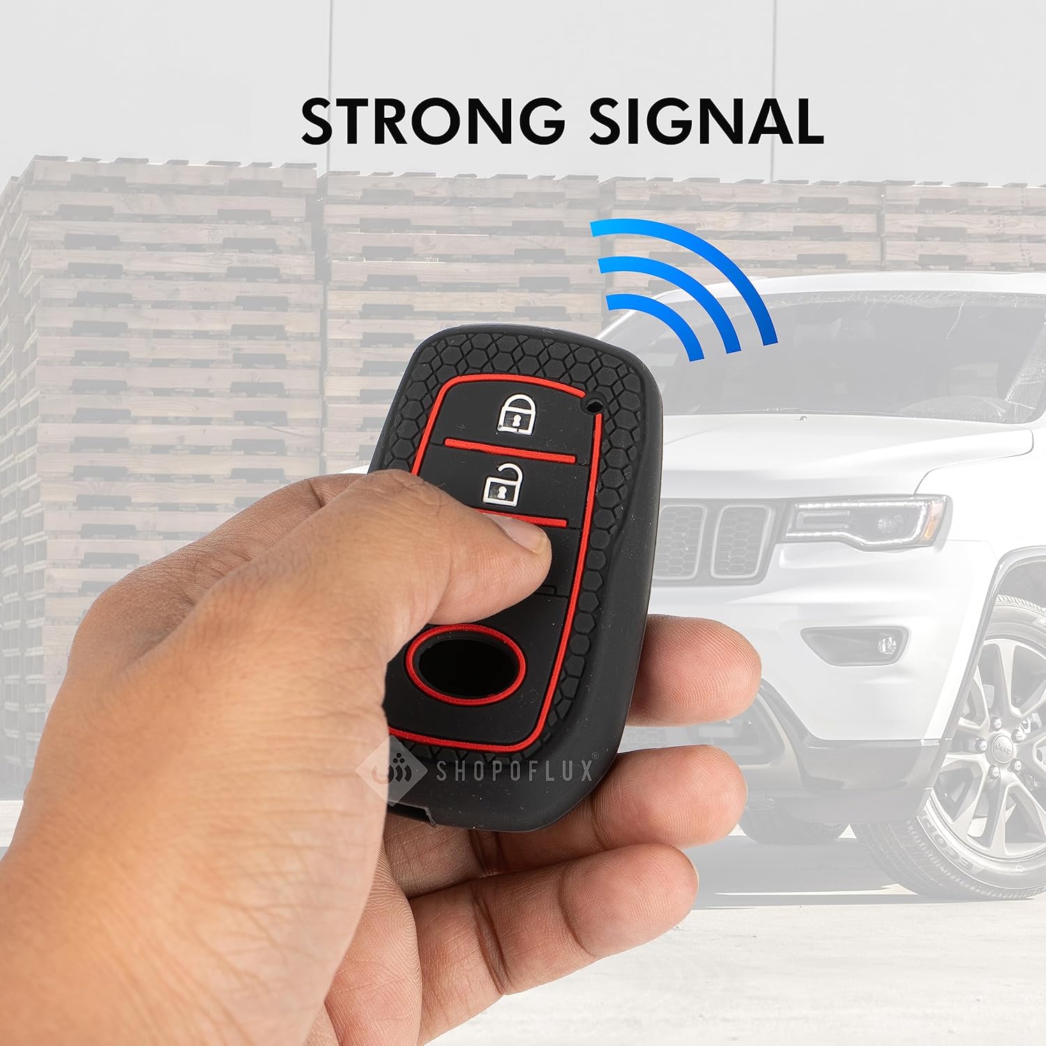 SHOPOFLUX Silicone Key Cover Compatible with Toyota Fortuner | Fortuner Legender | Innova Hycross 3 Button Smart Key - Black Pack of 1