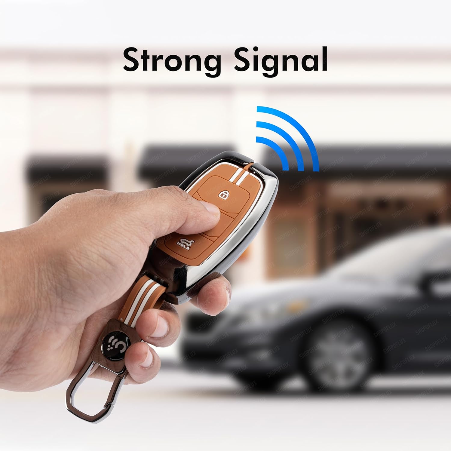 SHOPOFLUX Metal Key Cover Compatible with Hyundai Verna | Kona | i20 3 Button Smart Key (Copy) Shopoflux