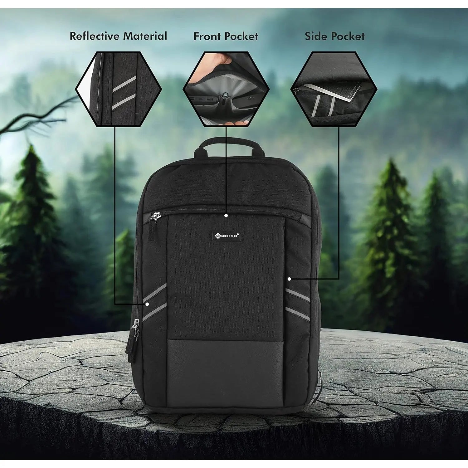 Expandable Laptop Backpack For 15, 15.6, 16 Inch Laptops And Tablet - Slim  & Expandable Laptop Backpack For Office Men Women - Black  Shopoflux