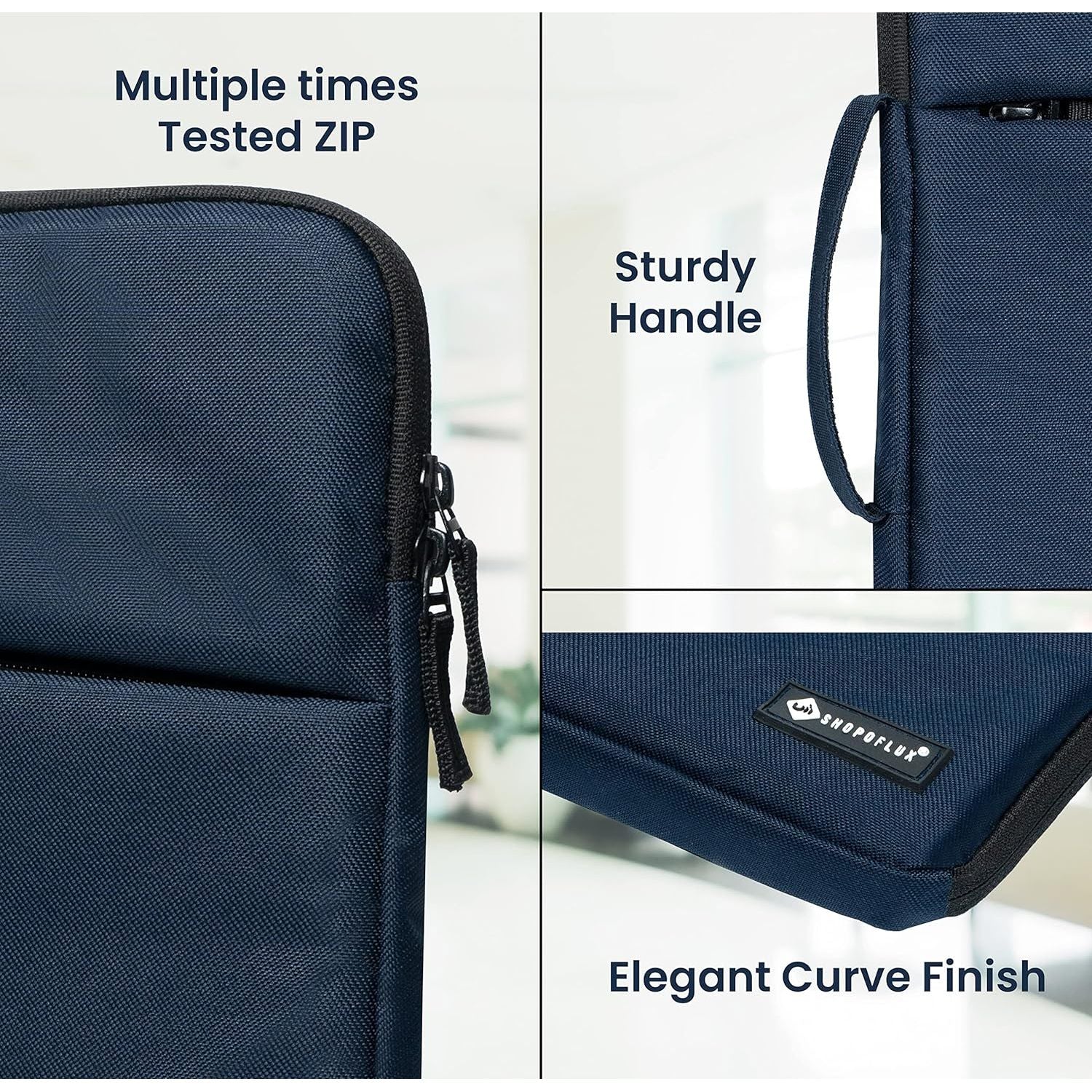 Shopoflux Laptop Sleeve Case Cover Bag for 14 Inch Laptop for Men and Women Waterproof with Front Pocket Blue, 15 X 11 X 1.2 Inch Brown & Blue