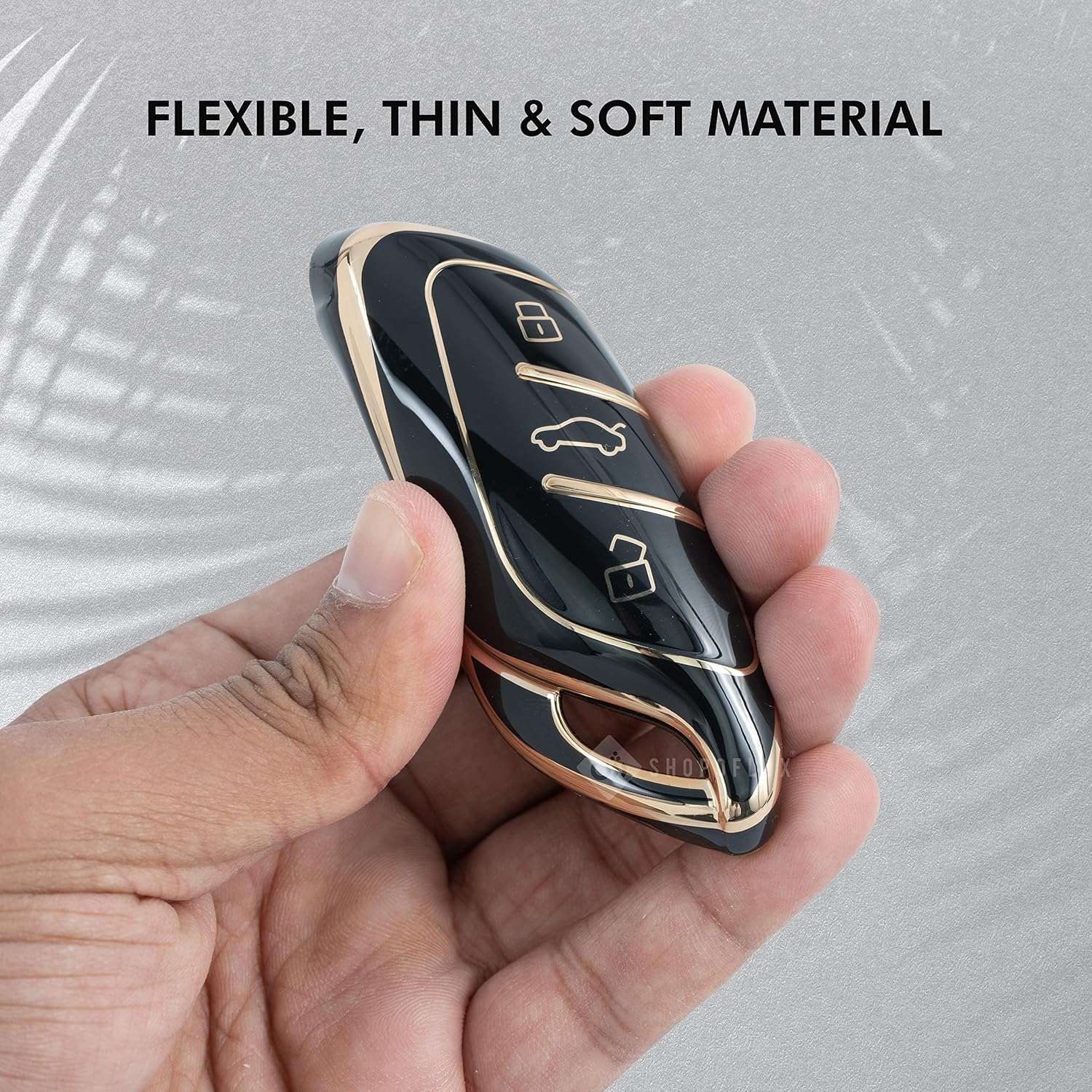 Shopoflux® TPU Key Cover Compatible with MG ZS EV Electric | Astor 3 Button Smart Key