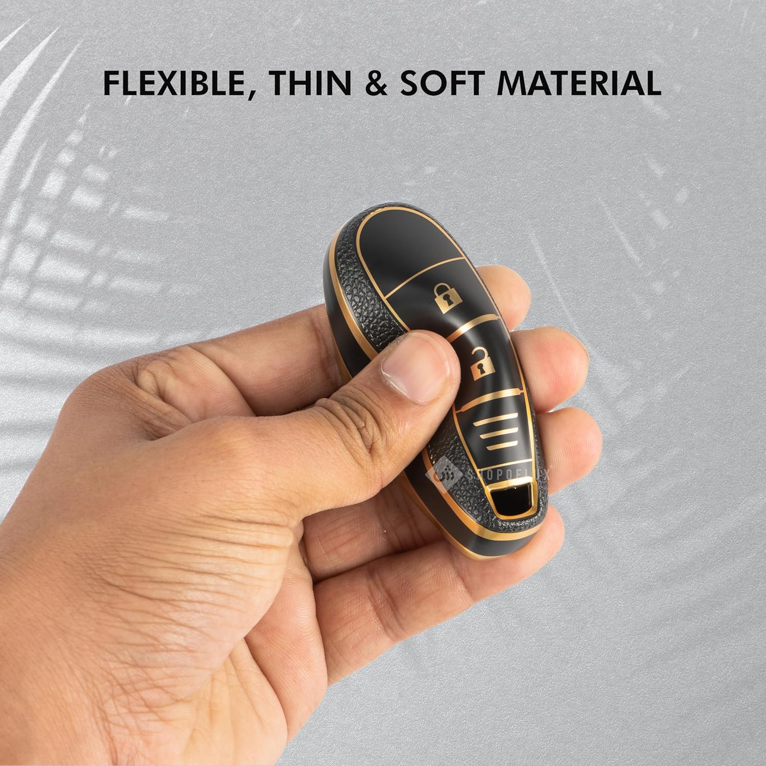 SHOPOFLUX Leather TPU Key Cover Compatible with Baleno | Breeza | S Cross | Ciaz | Swift 2 Button Smart Key