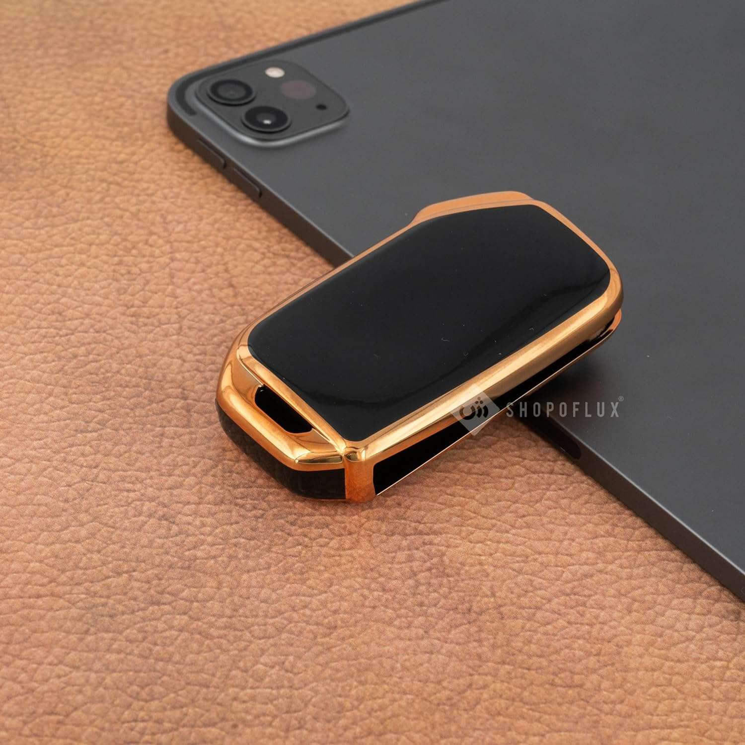 SHOPOFLUX TPU Key Cover Compatible with Kia Seltos2025HTE,syros 3 Button Flip Key Black Black