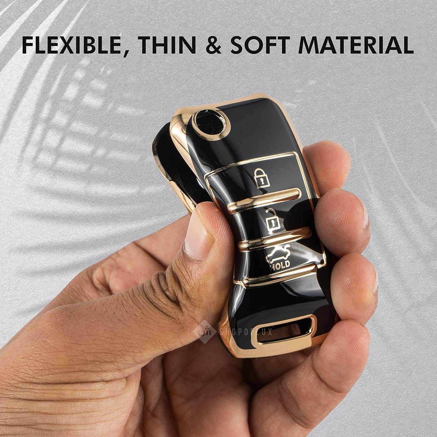 Shopoflux® TPU Key Cover Compatible for Kia Carens | Sonet | Seltos 3 Button Flip Key