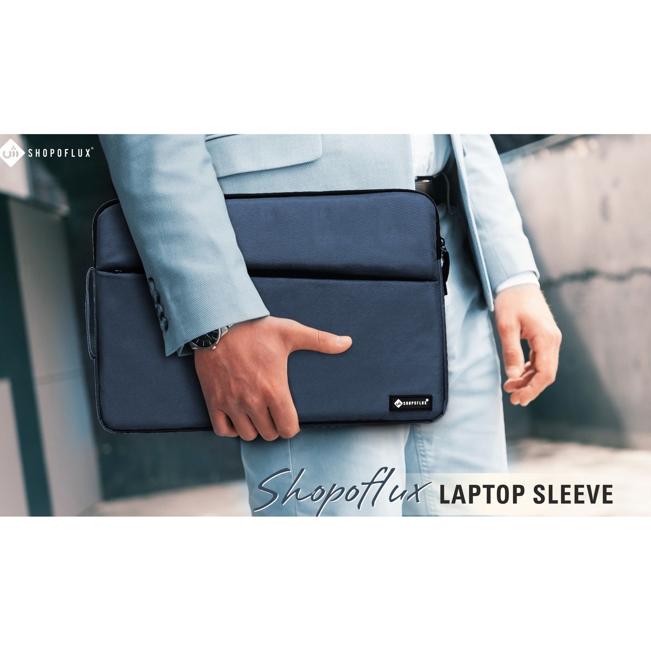 Shopoflux Laptop Sleeve Case Cover Bag for 15.6 Inch Laptop for Men and Women Waterproof with Front Pocket Blue, 16 X 11 X 1.2 Inch Blue