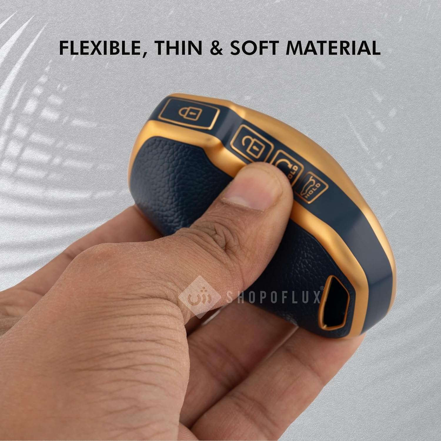 SHOPOFLUX TPU Key Cover Compatible with Kia Seltos 2024 2023 Facelift HTX | Carens X Line | Sonet Facelift 4 Button Smart Key