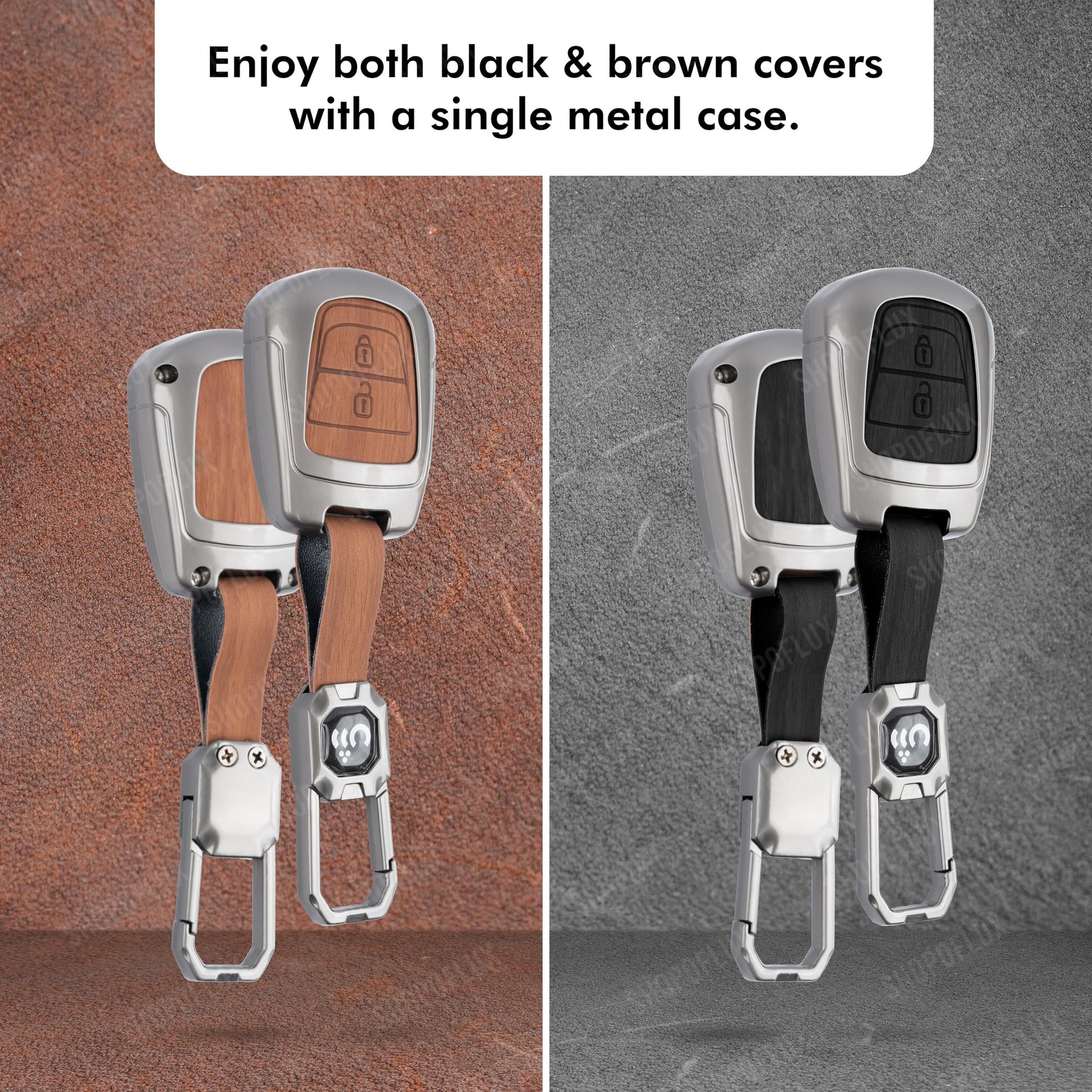 SHOPOFLUX Metal Key Cover Compatible with i10 Grand | Santro | Eon Shopoflux