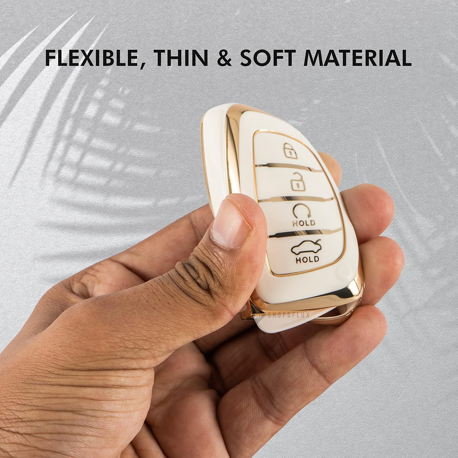 Shopoflux® TPU Key Cover Compatible with Hyundai Alcazar and Creta Car 4 Button Smart Key