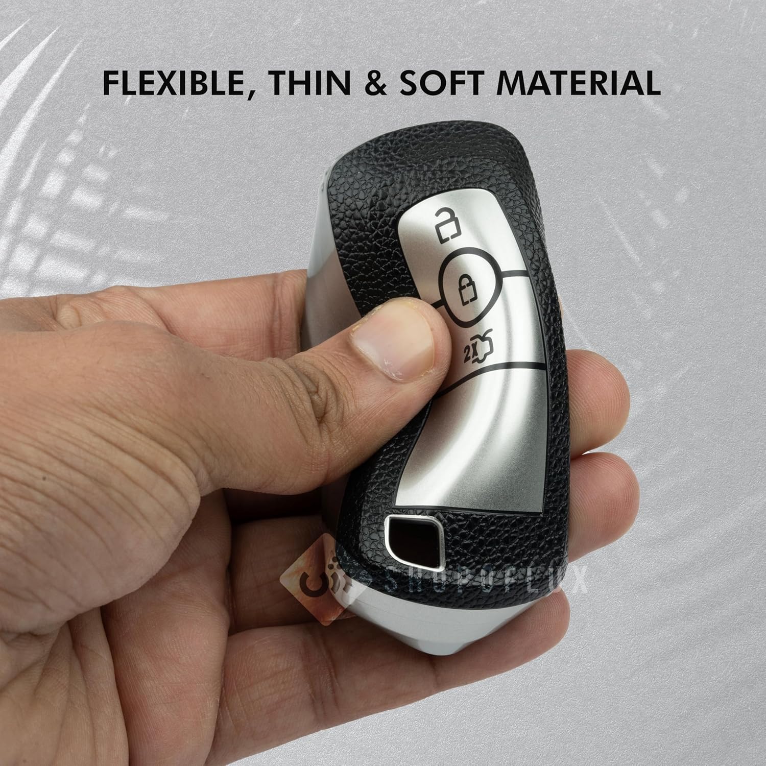 SHOPOFLUX TPU Leather Smart Key Cover Compatible with Endeavour | Figo | Aspire | Freestyle Titanium 3 Button Smart Key