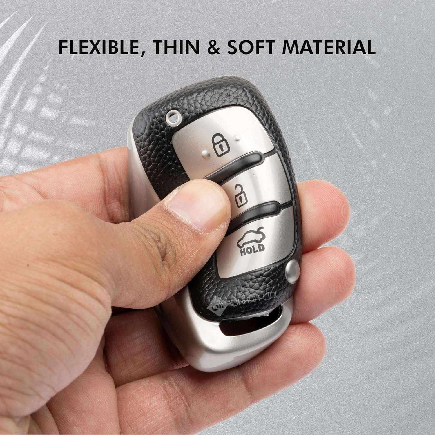 SHOPOFLUX TPU Key Cover for Hyundai Grand i10 NIOS Asta | Venue | i20 | Aura | Exter | Creta | Elantra 3 Button Smart Key Only
