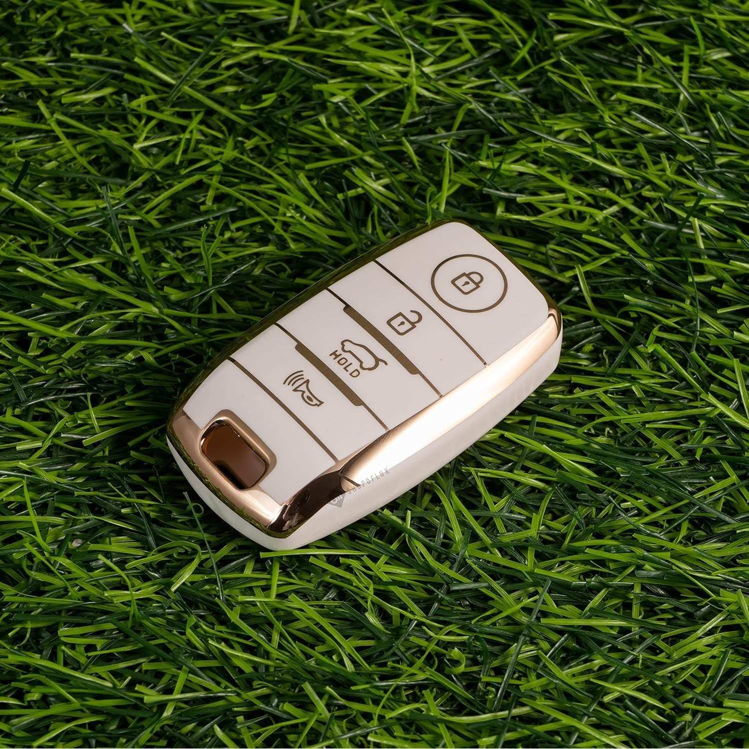 Shopoflux® TPU Key Cover fit for KIA Seltos 4 Button Smart Key