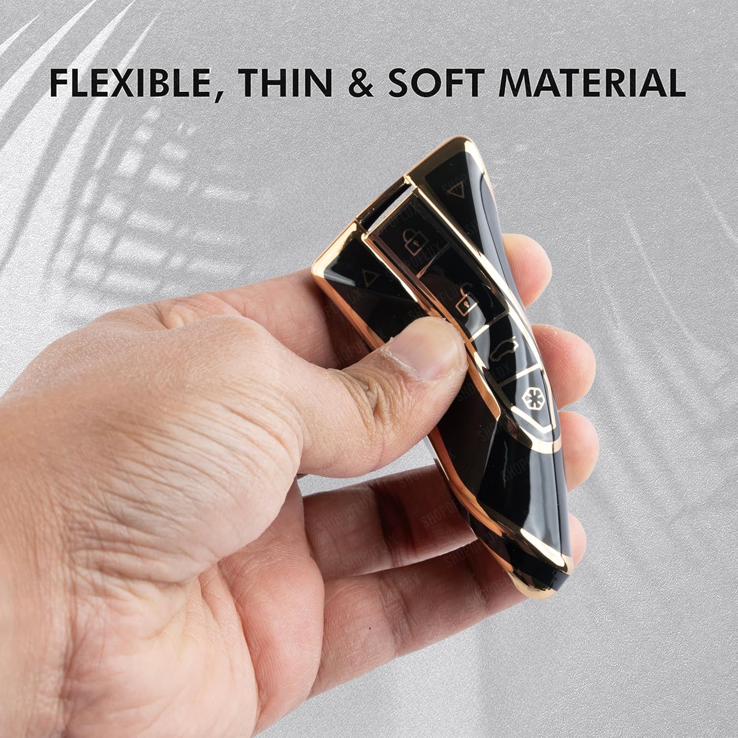 SHOPOFLUX TPU Key Cover Compatible with Mahindra BE 6, XEV 9 EV, XUV 7XO Smart Key (Black) Shopoflux