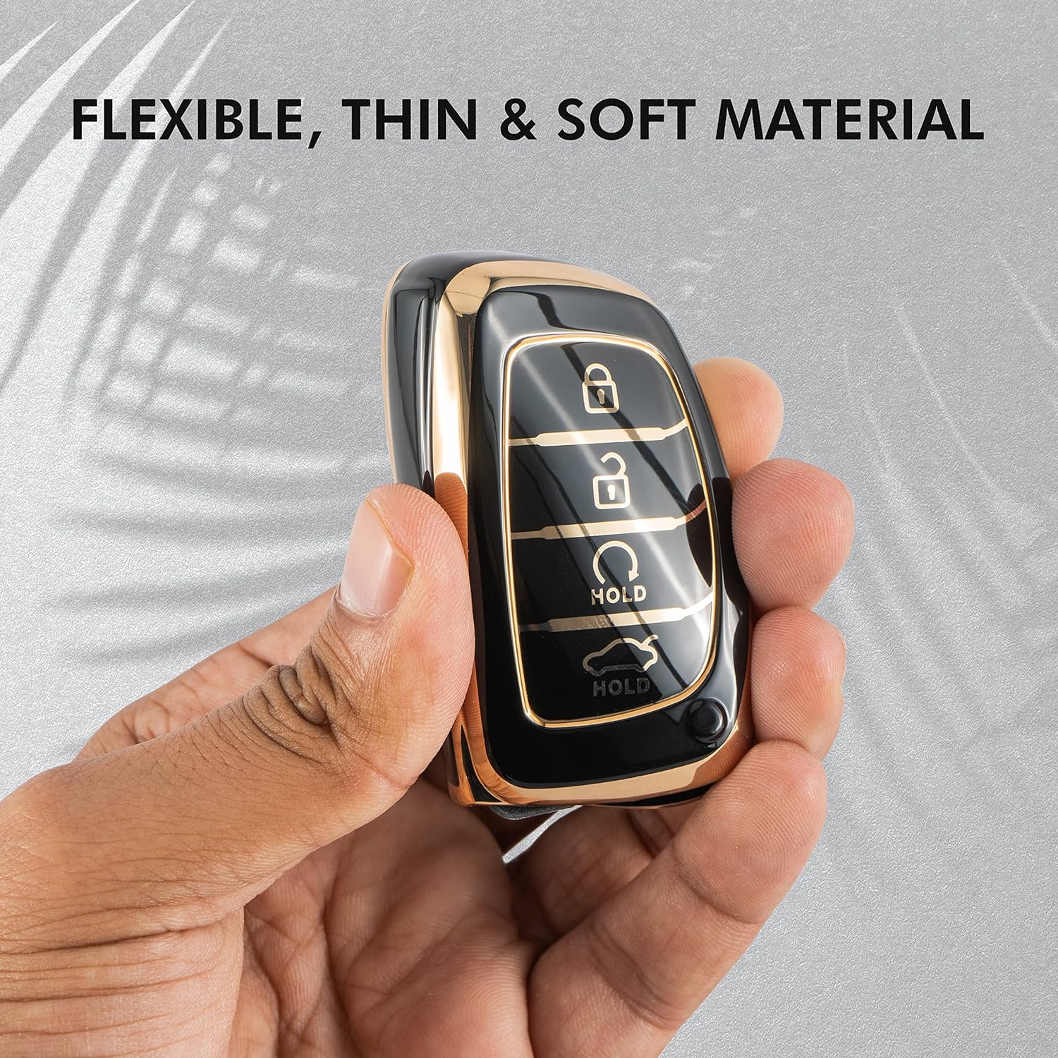Shopoflux® TPU Key Cover Compatible with Hyundai Alcazar and Creta Car 4 Button Smart Key