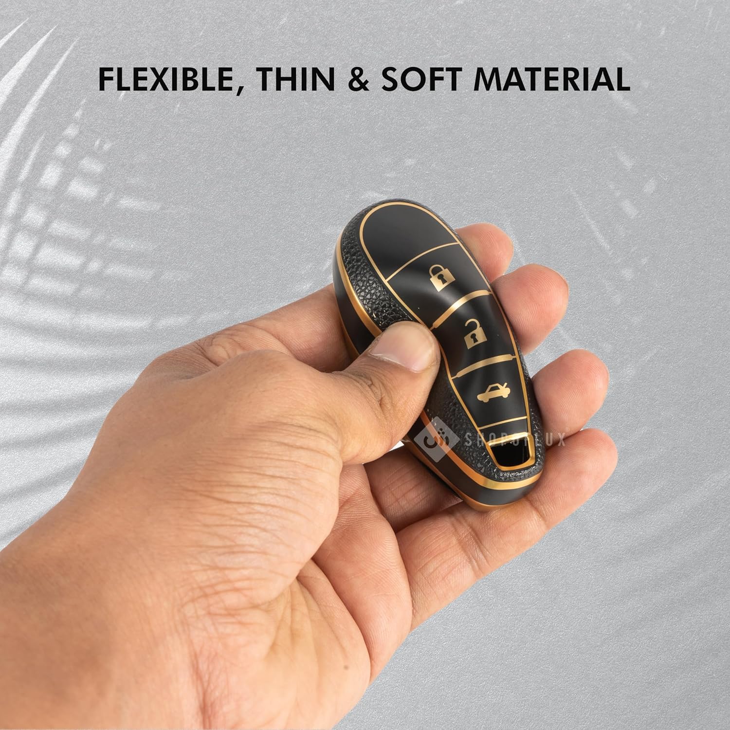 SHOPOFLUX Leather TPU Key Cover Compatible with Baleno, Breeza, S Cross, Ciaz, Swift 3 Button Smart Key