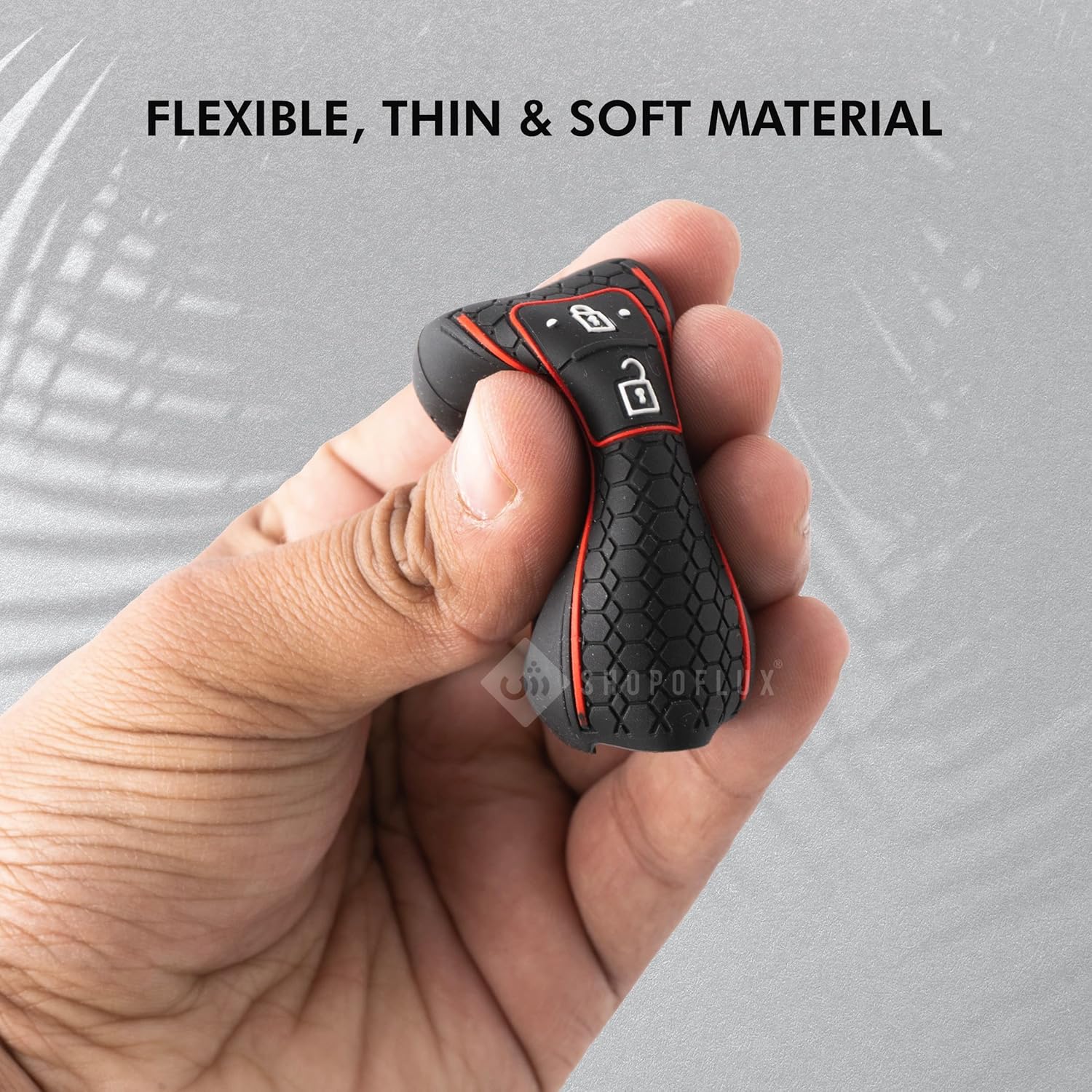SHOPOFLUX Silicone Key Cover Compatible with Baleno, Grand Vitara, XL6, Swift, Brezza, Celerio, Ignis, Ertiga, Dzire, Fronx, Urban Cruiser, Glanza, Hyryder Pack of 1