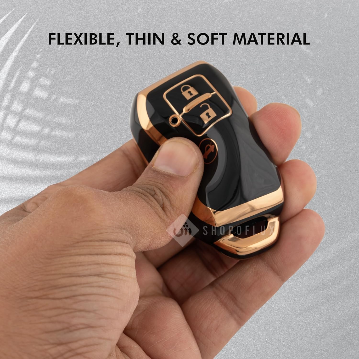 SHOPOFLUX TPU key Cover Compatible with Dzire | Ertiga 3 button smart key Black