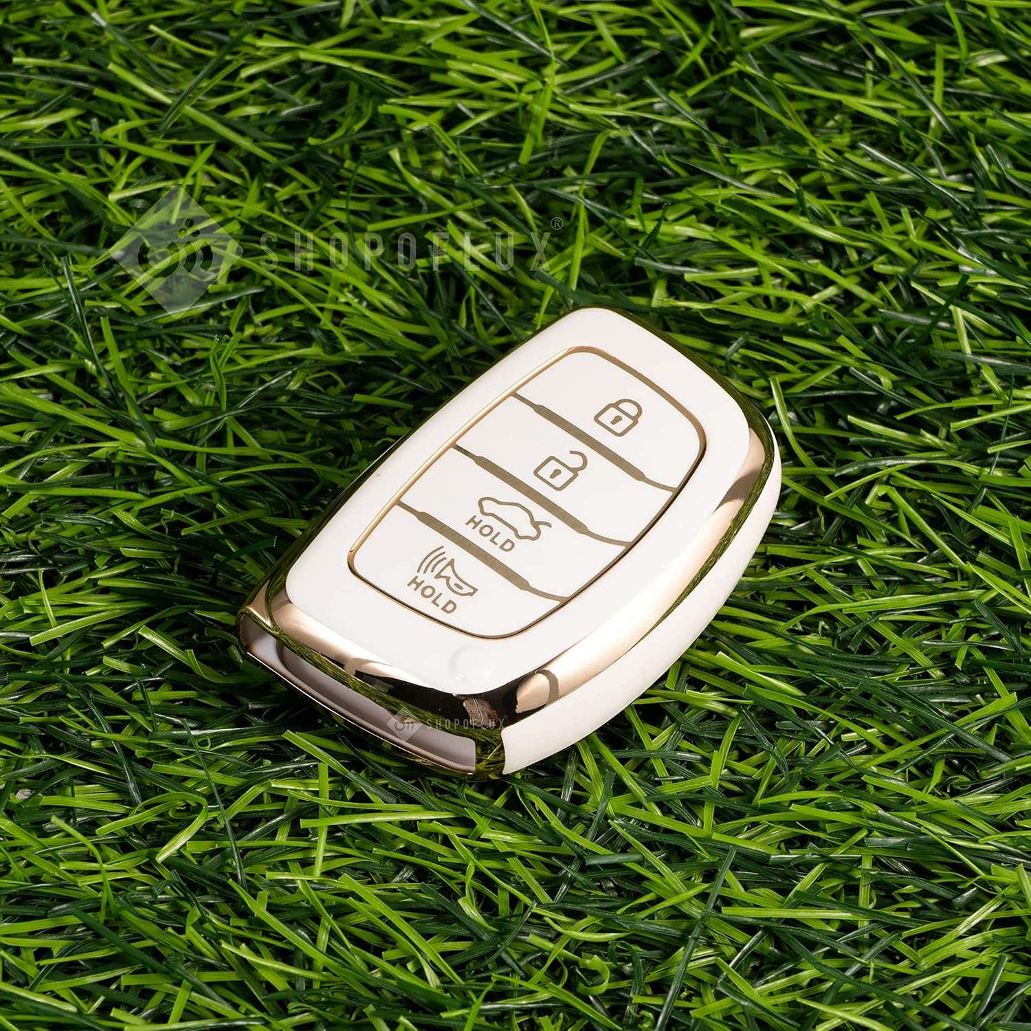 Shopoflux® TPU Key Cover for Venue, Elantra, Tucson, i20 N Line 2021, Creta 2020, i20 2020 Model with 4 Button Smart Key