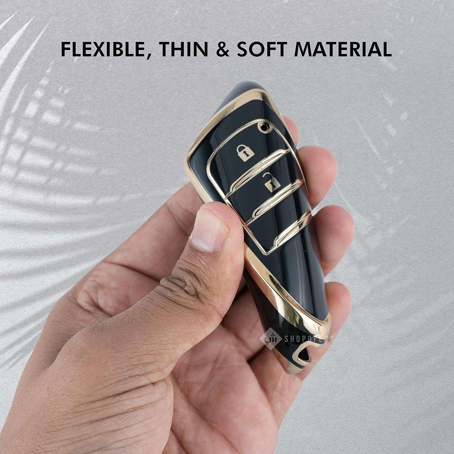 SHOPOFLUX TPU Key Cover Compatible with Toyota Innova Crysta | Hilux 2022 | Invicto Key Cover 2 Button Smart Key Only