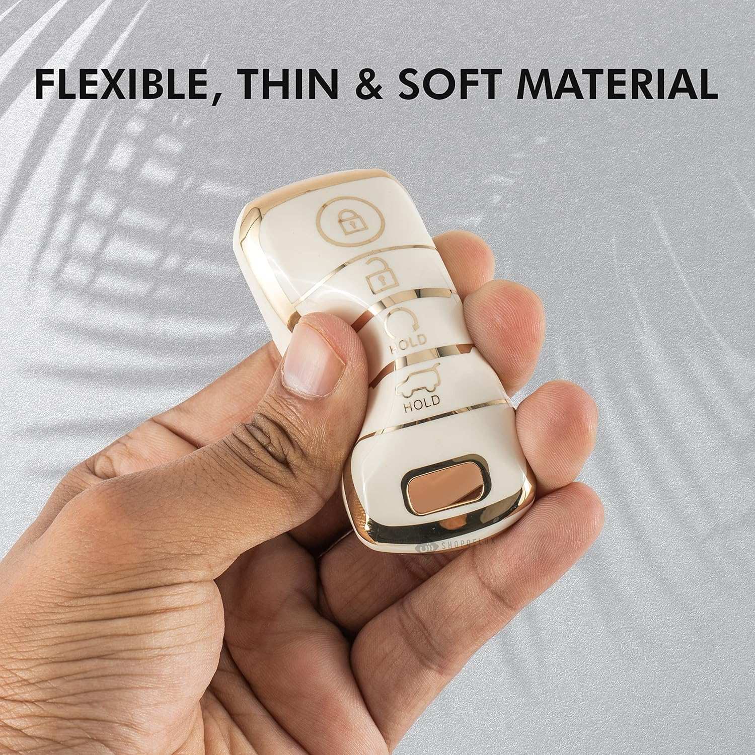 Shopoflux® TPU Key Cover fit for KIA Seltos 4 Button Smart Key