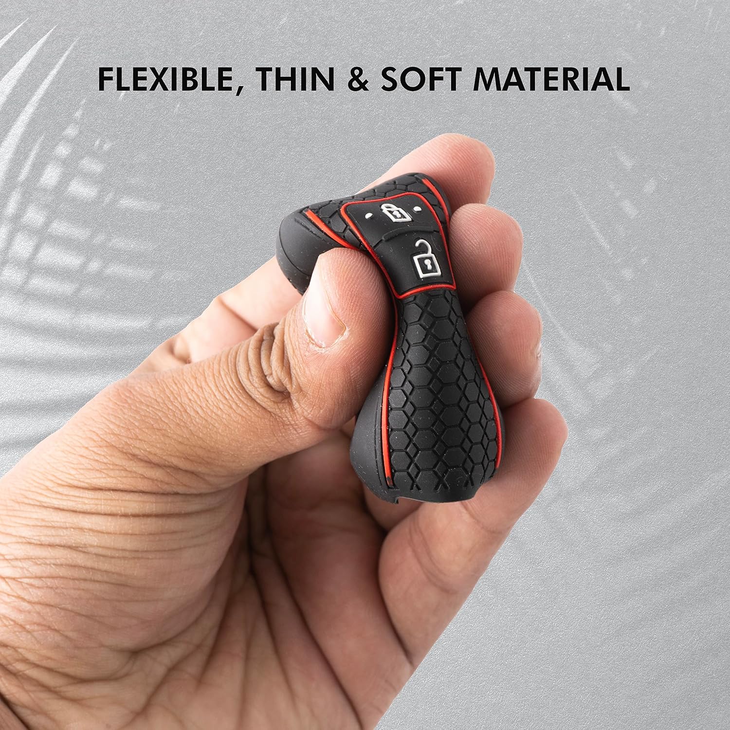 Shopoflux® Pack of 2 Silicone Key Cover for Compatible with Baleno, Grand Vitara, XL6, Swift, Brezza, Celerio, Ignis, Ertiga, Dzire, Fronx, Urban Cruiser, Glanza, Hyryder Black