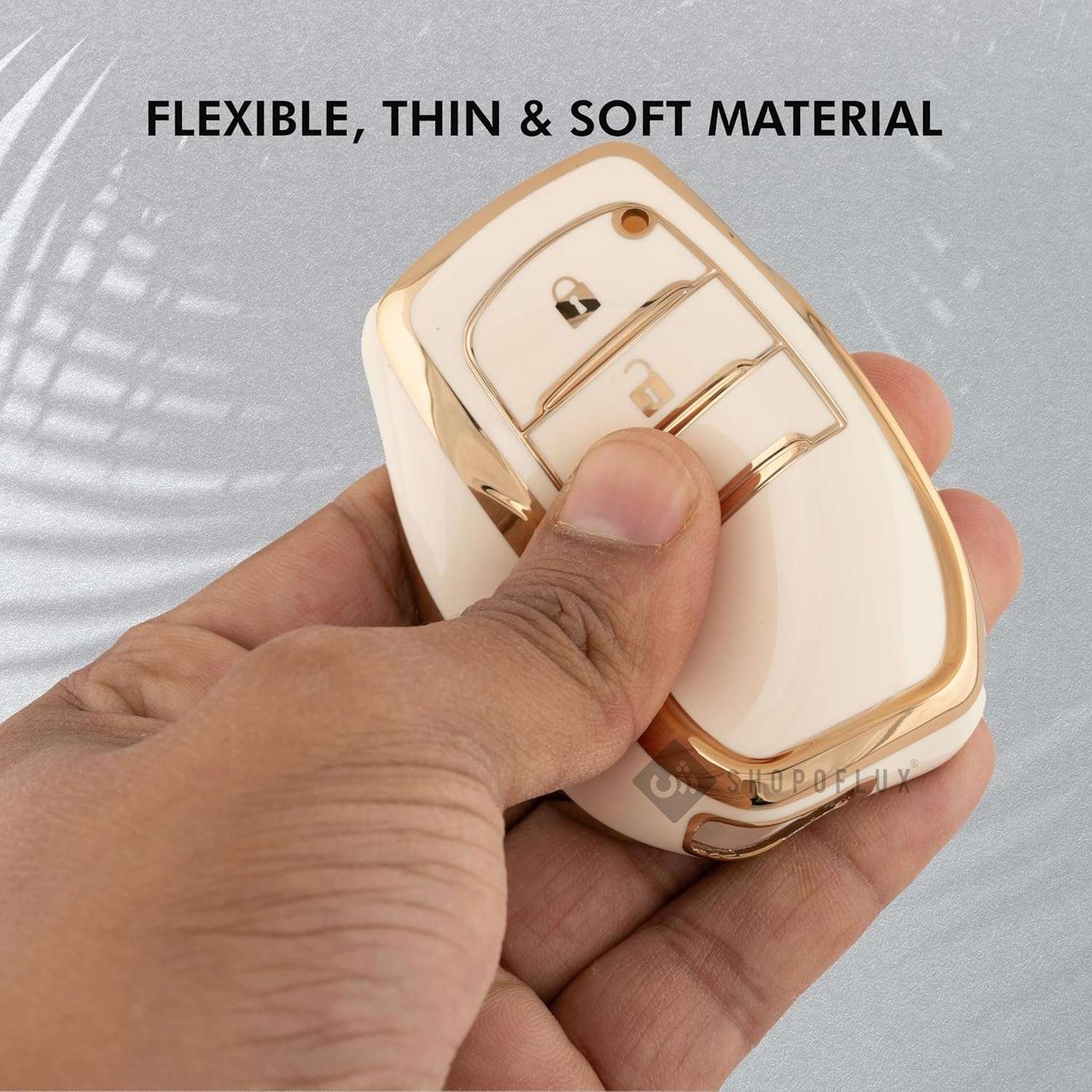 SHOPOFLUX TPU Key Cover Compatible with Toyota Innova Crysta | Hilux 2022 | Invicto Key Cover 2 Button Smart Key Only