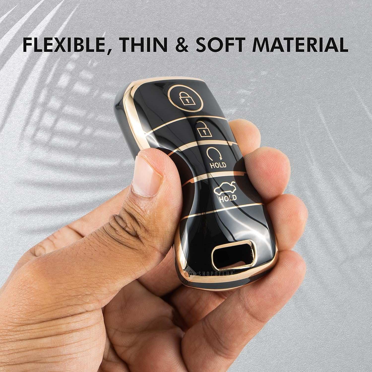 Shopoflux® TPU Key Cover Compatible with Kia Seltos | Sonet | Carens 4 Button Smart Key