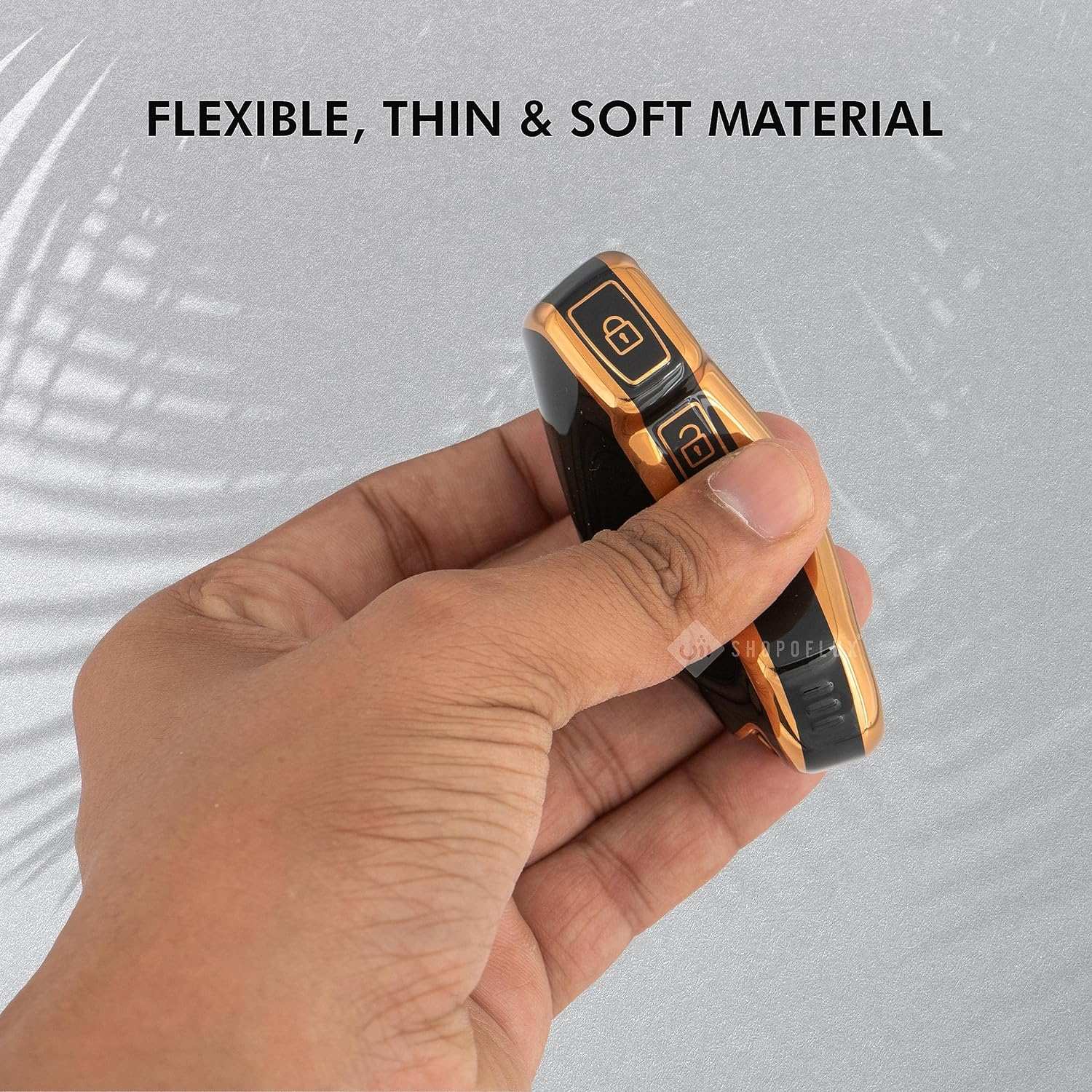 SHOPOFLUX TPU Key Cover Compatible with Kia Seltos 2024 2023 Facelift HTX | Carens X Line | Sonet Facelift 4 Button Smart Key