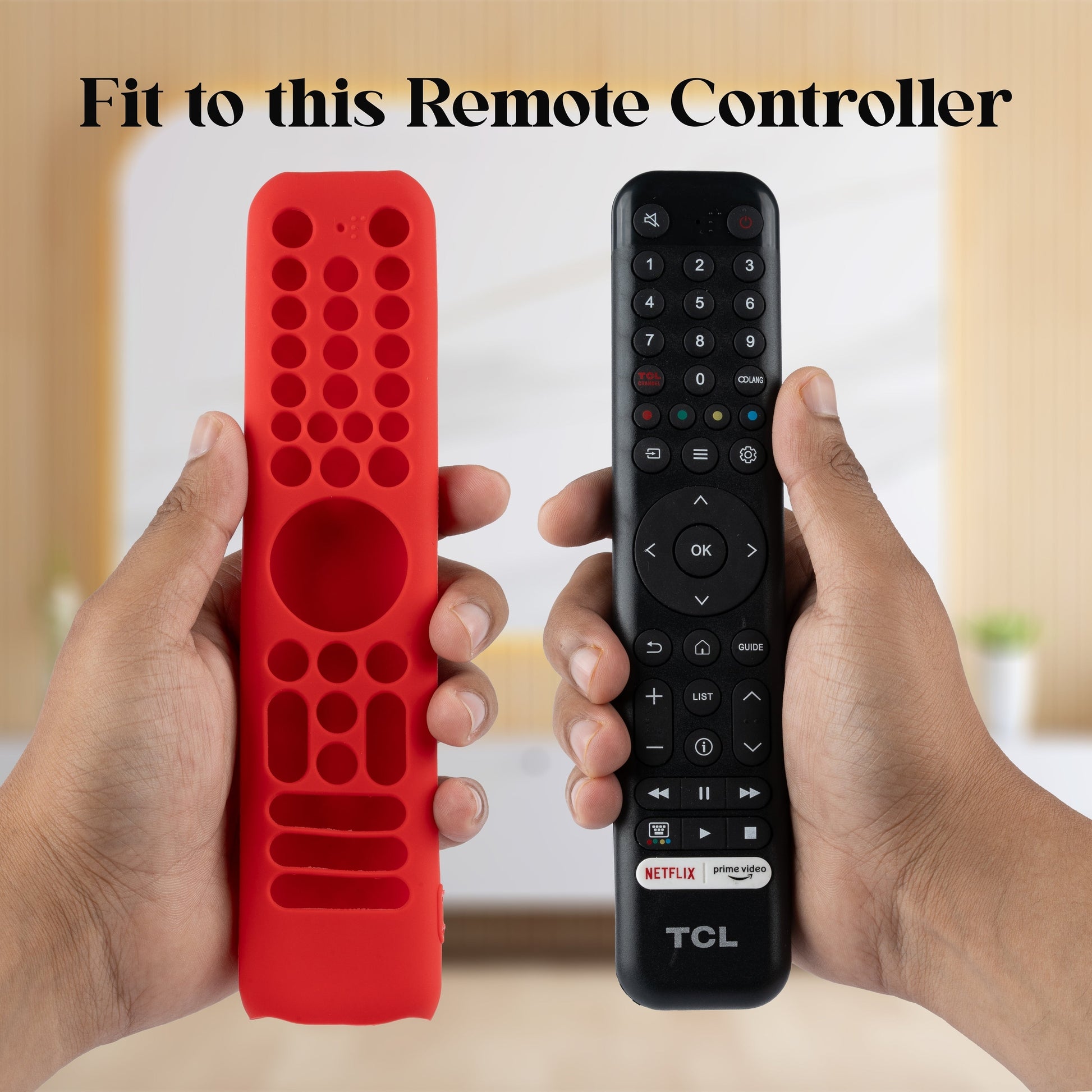 SHOPOFLUX Silicone TV Remote Cover Compatible with L4B Series TCL Tv Remote RC833 Protective Case (Red) Shopoflux