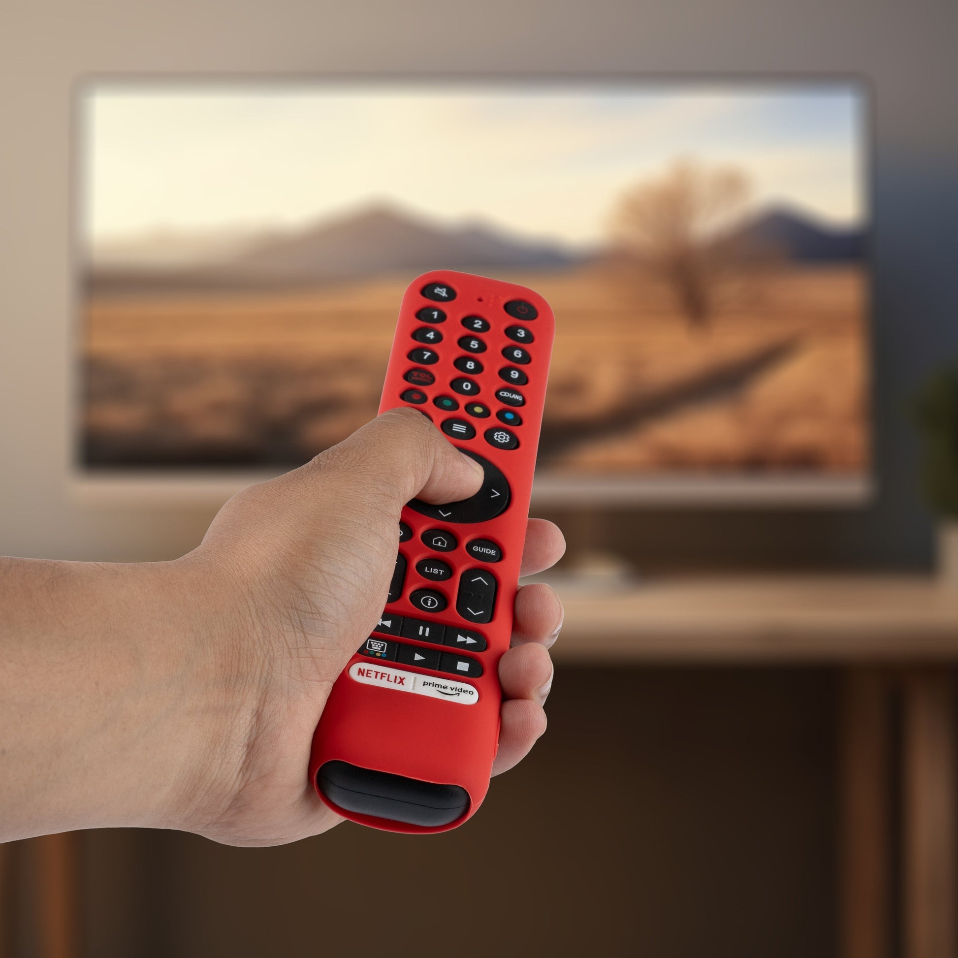 SHOPOFLUX Silicone TV Remote Cover Compatible with L4B Series TCL Tv Remote RC833 Protective Case (Red) Shopoflux