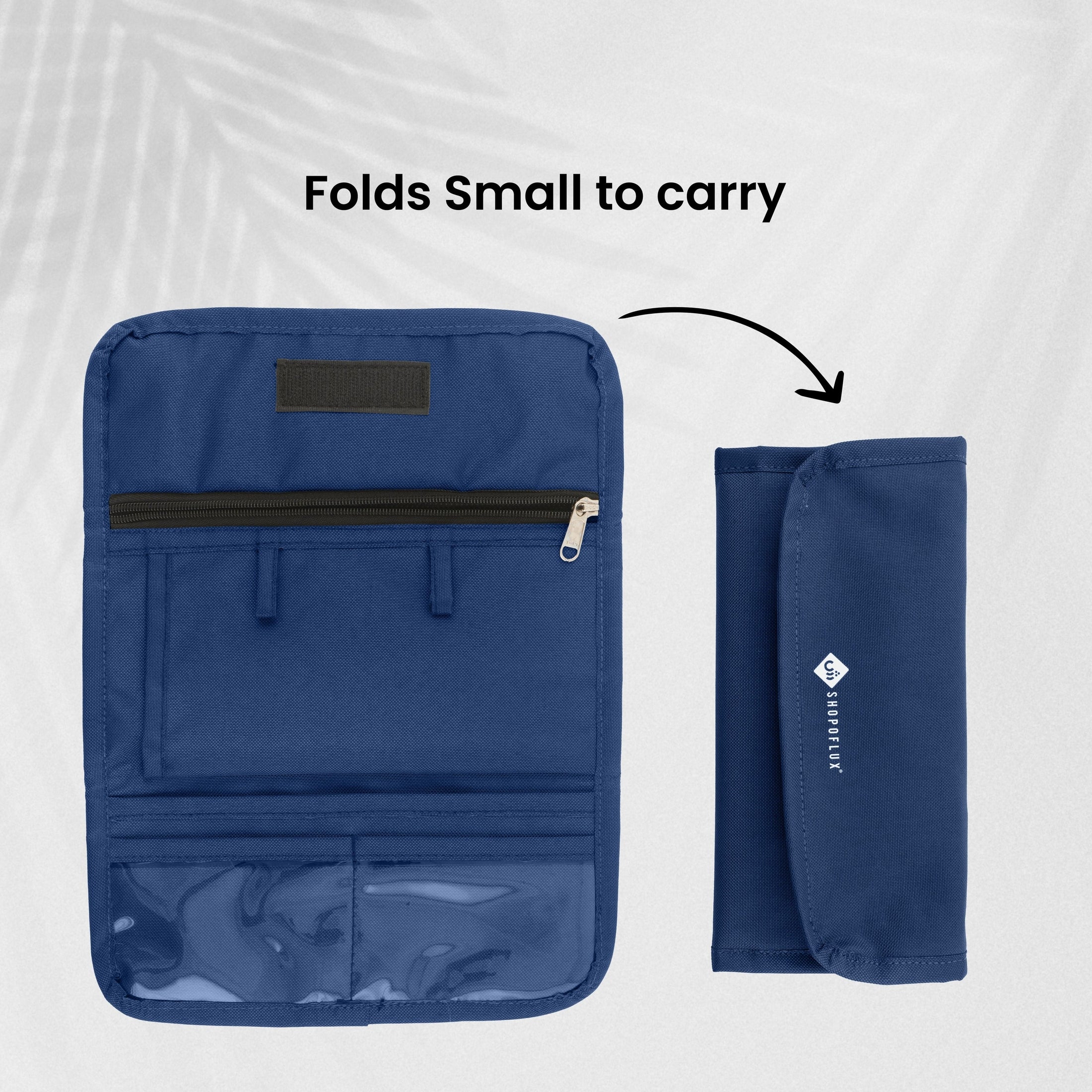 SHOPOFLUX Fabric Modern Car Document Holder Organiser | Vehicle Document Storage Wallet for Driving Licence, Rc Book, Puc, Insurance for Cars, Two Wheeler, Auto and Truck Blue