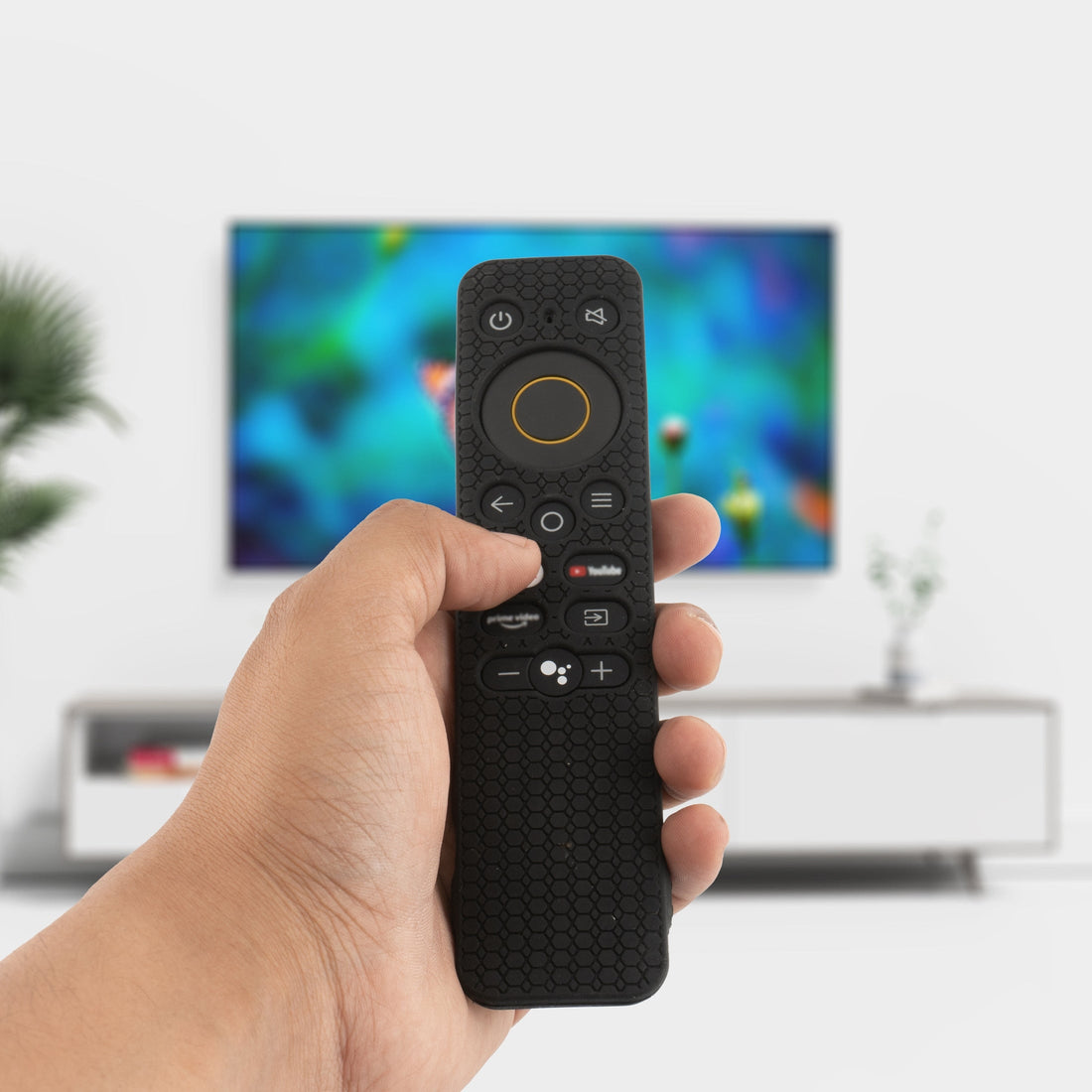 SHOPOFLUX Silicone Remote Cover Compatible with REALME Smart LED TV Anti Slip Remote Case Shockproof Cover