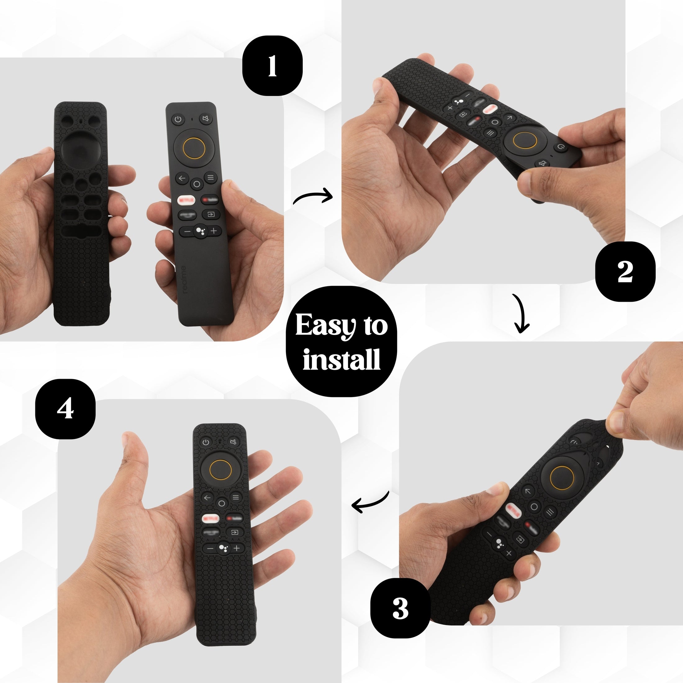 SHOPOFLUX Silicone Remote Cover Compatible with REALME Smart LED TV Anti Slip Remote Case Shockproof Cover