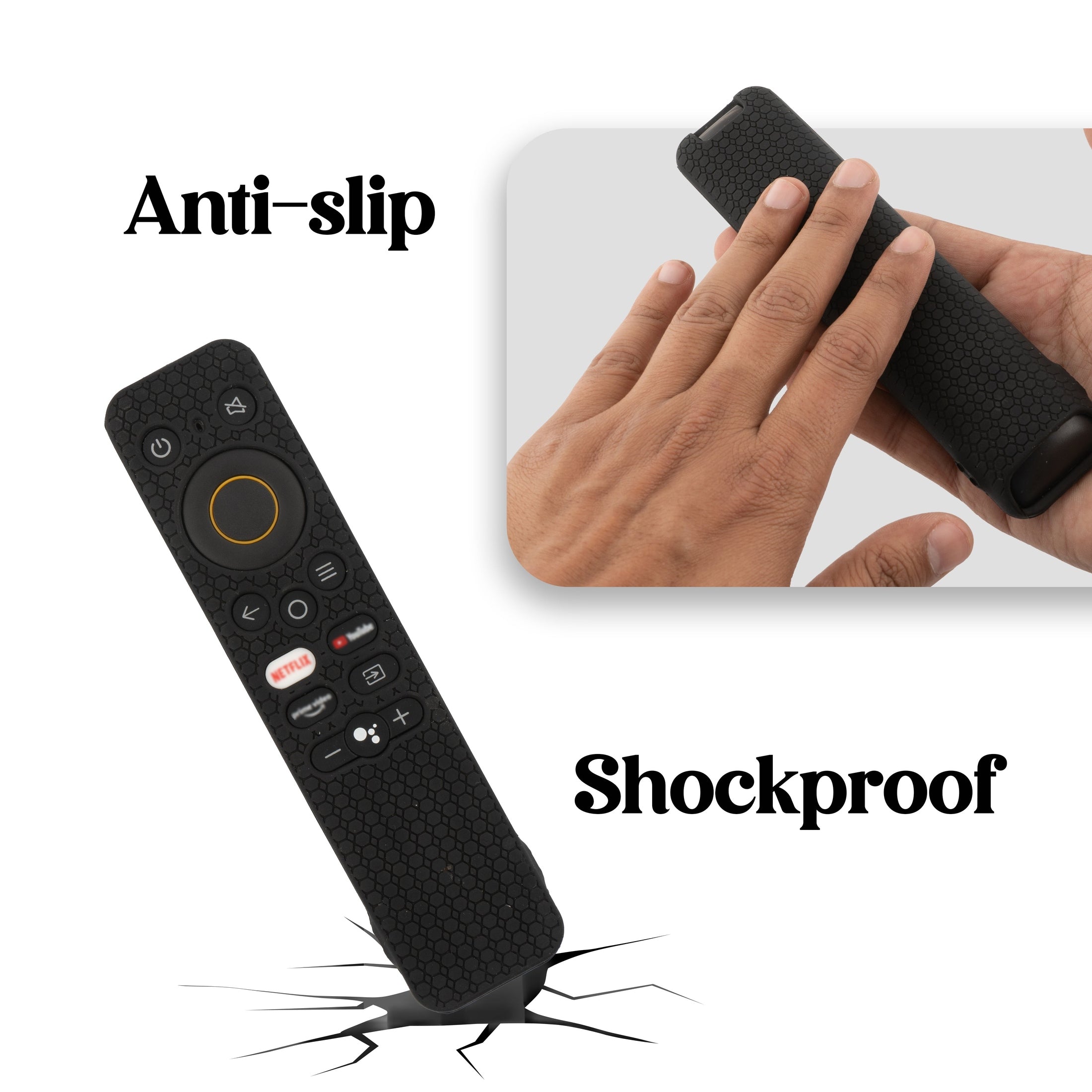 SHOPOFLUX Silicone Remote Cover Compatible with REALME Smart LED TV Anti Slip Remote Case Shockproof Cover