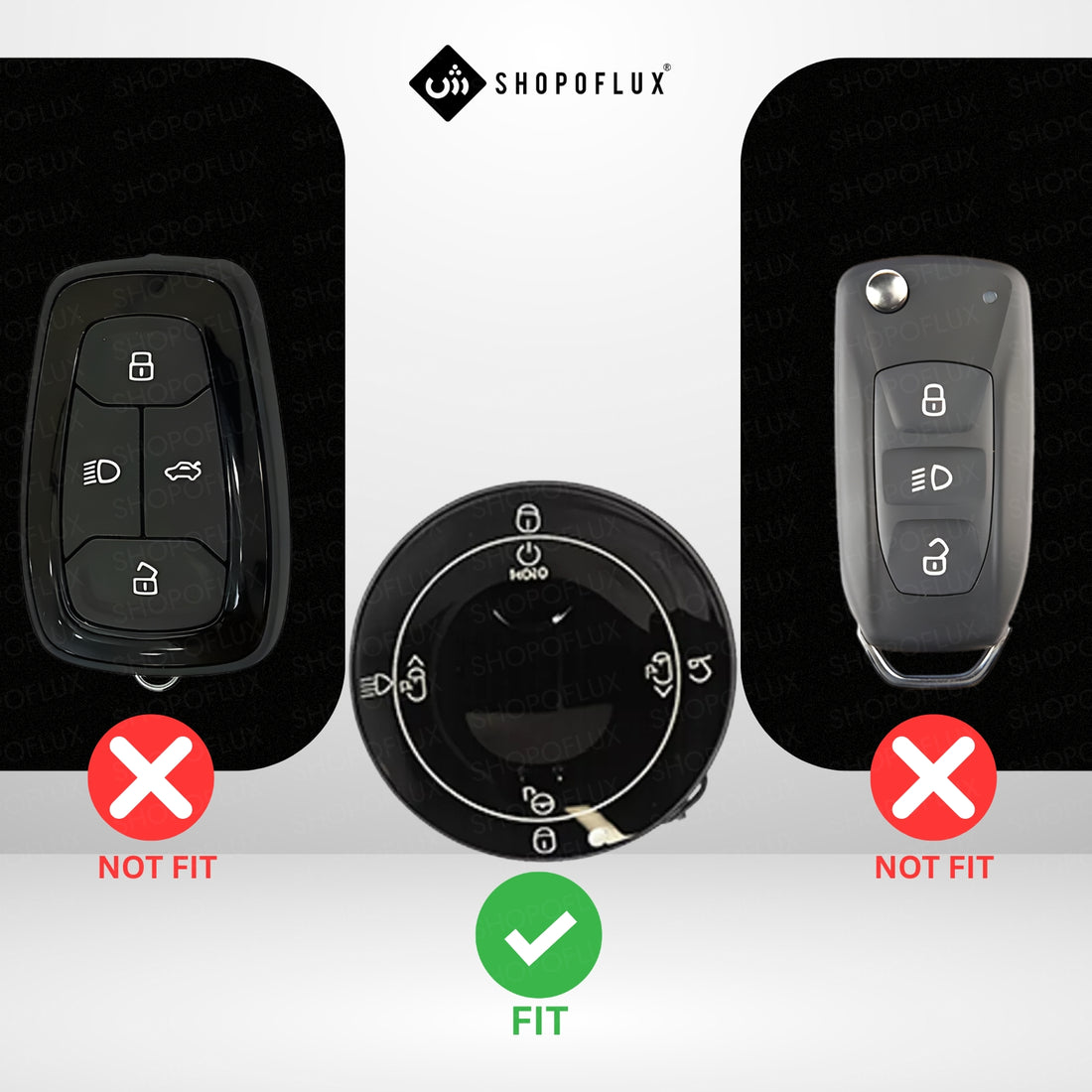 SHOPOFLUX Metal Key Cover Compatible for Tata Harrier | Sierra EV Round Smart Key (Brown)
