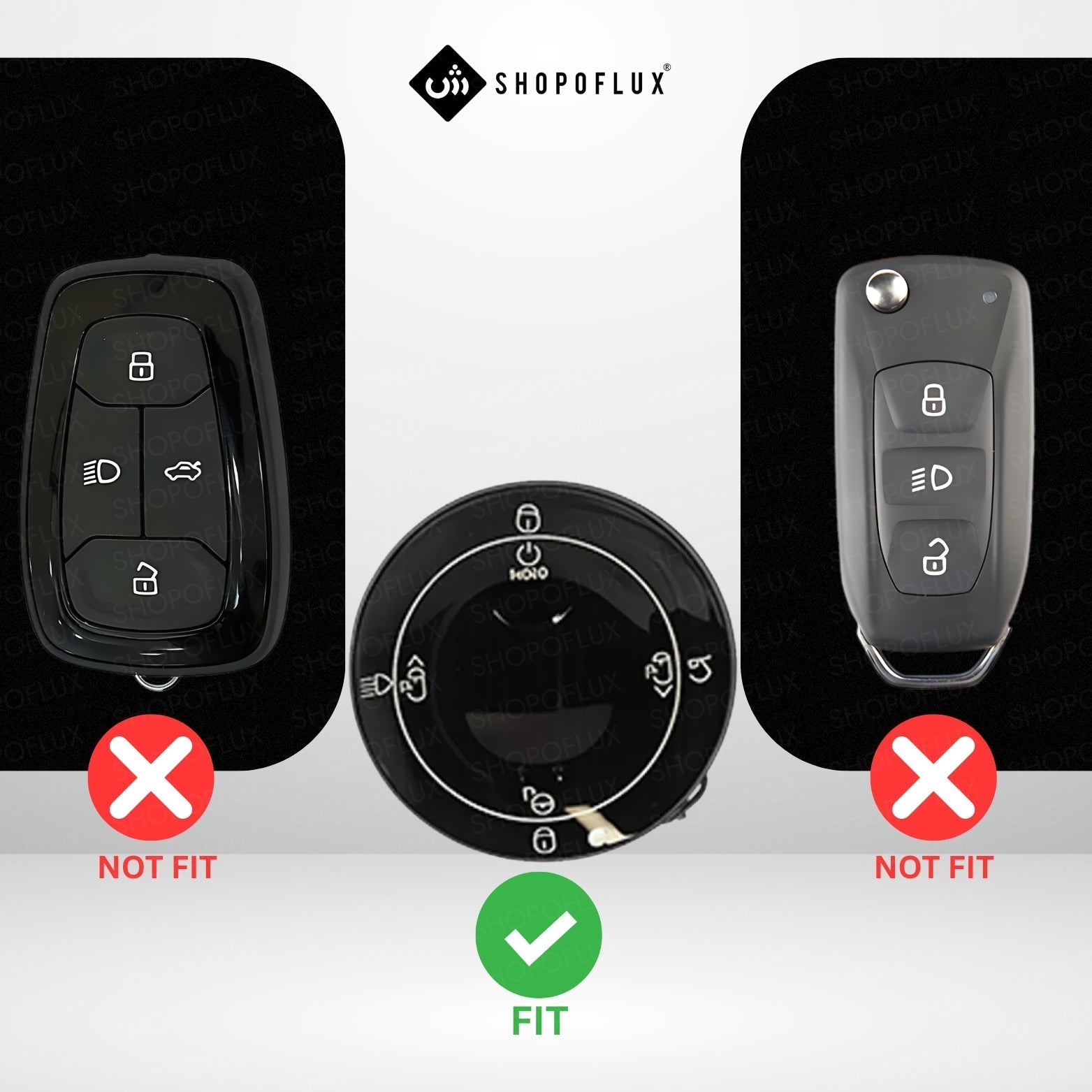 SHOPOFLUX Metal Key Cover Compatible for Tata Harrier EV Round Smart Key Shopoflux