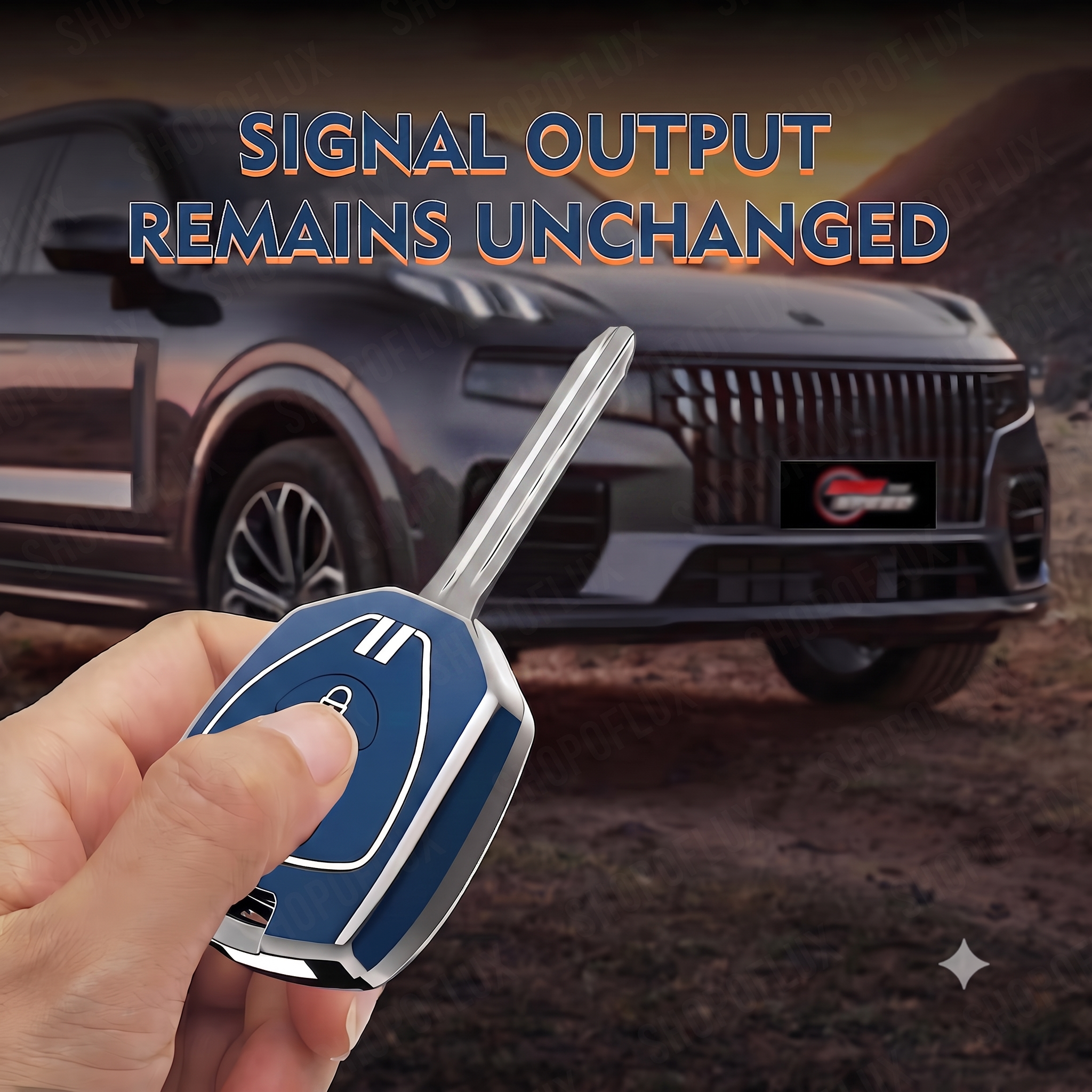 SHOPOFLUX Metal Key Cover Compatible for Toyota Old Innova, Fortuner, Corolla, Camry 2 Button Key (Blue Silicone)