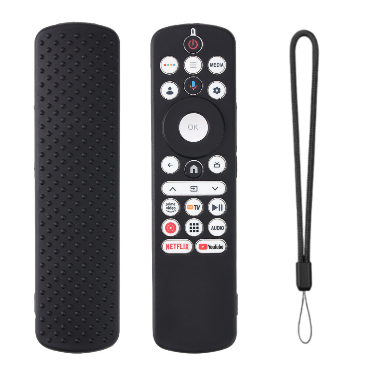 SHOPOFLUX Silicone TV Remote Cover Compatible with Haier Smart TV Protective Case with Lanyard (Black) Shopoflux