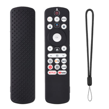 SHOPOFLUX Silicone TV Remote Cover Compatible with Haier Smart TV Protective Case with Lanyard (Black) Shopoflux