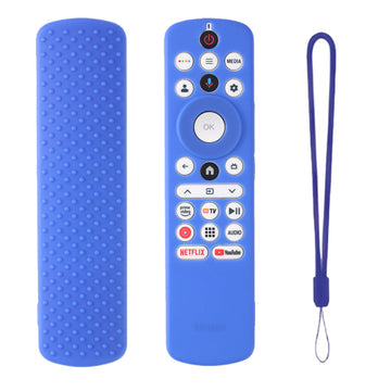 SHOPOFLUX Silicone TV Remote Cover Compatible with Haier Smart TV Protective Case with Lanyard (Blue) Shopoflux